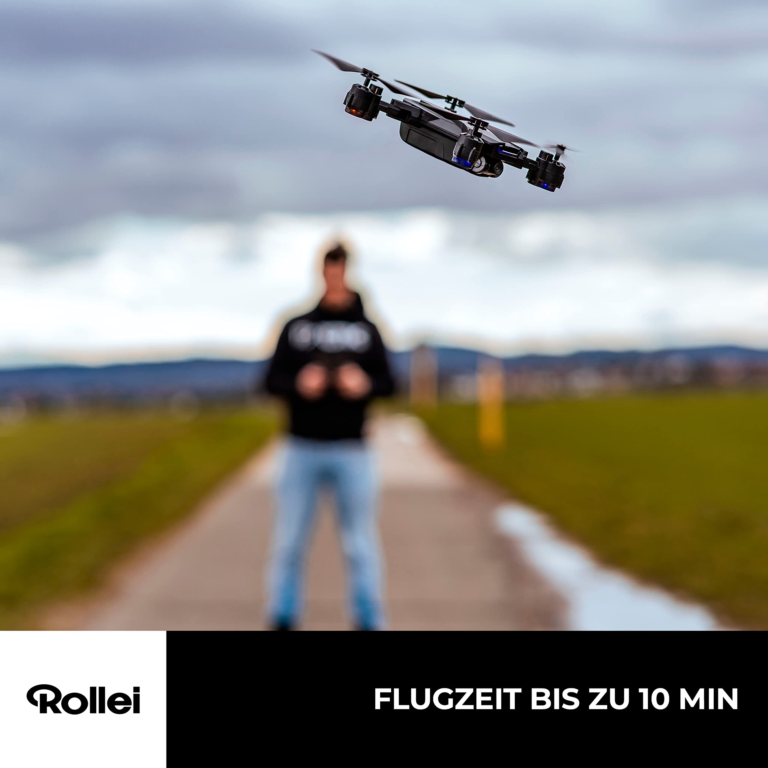Rollei Fly 60 Combo Drohne, WiFi-Live-Bild Übertragung, 6-Achsen Gyroskop, lange Flugzeit, App Steuerung und inkl. Fernbedienung