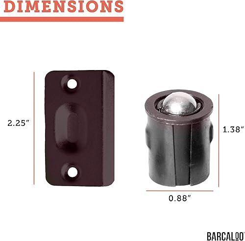 Miniatura 2 de Herrajes para puerta de cierre de bola para armario o gabinete, bronce aceitado, paquete de 2