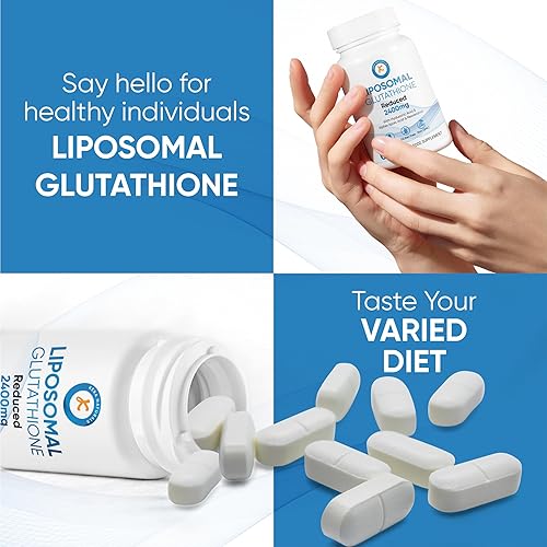 Miniatura 4 de Keka Naturals Cápsulas blandas de glutatión liposomal de 2400 MG, absorción máxima, forma activa reducida de L-glutatión (GSH), con ácido