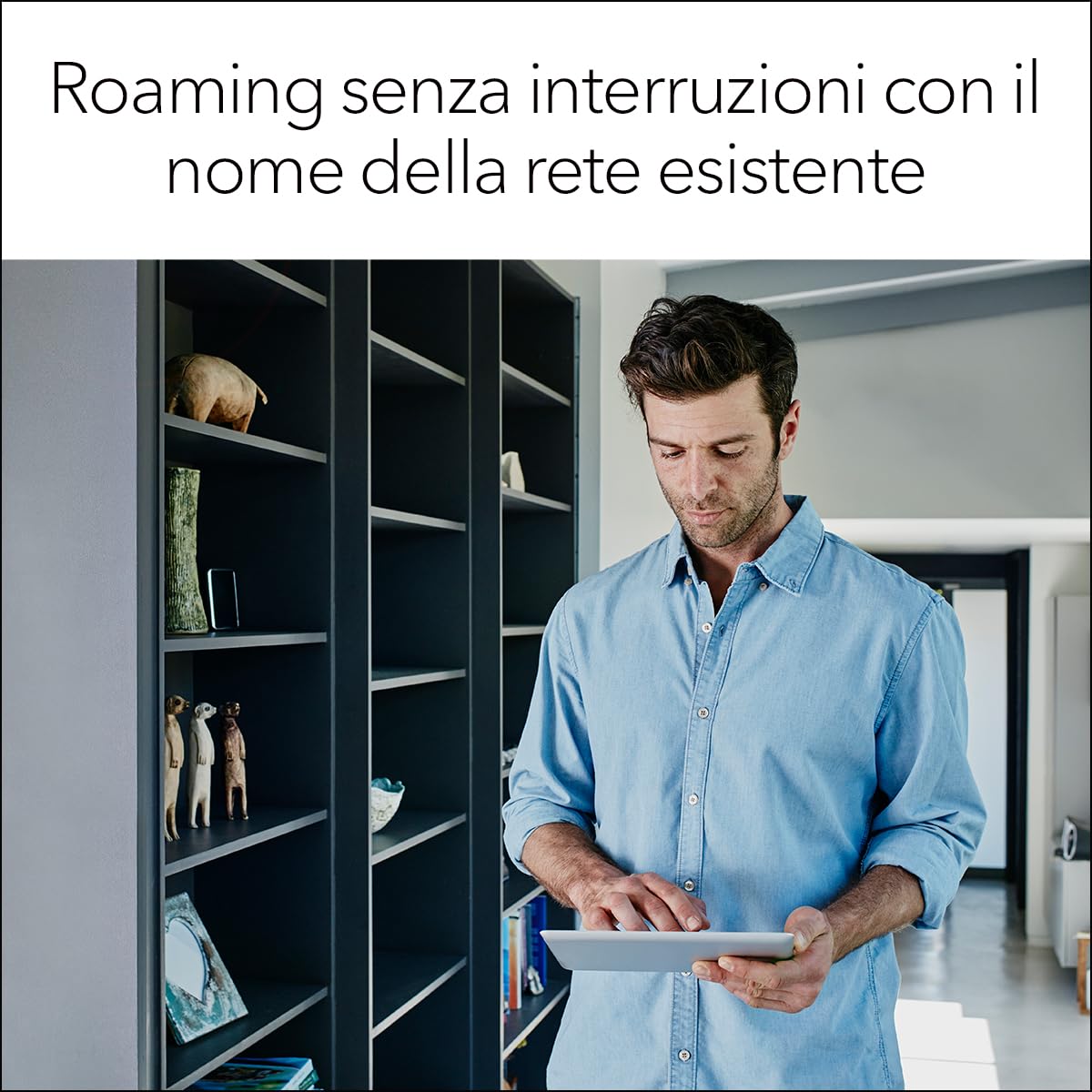 NETGEAR Ripetitore WiFi 6 EAX17, Extender Dual-Band potente per casa, Amplificatore segnale fino a 100㎡, velocità 3 Gbps, compatibile con tutti gli operatori Internet