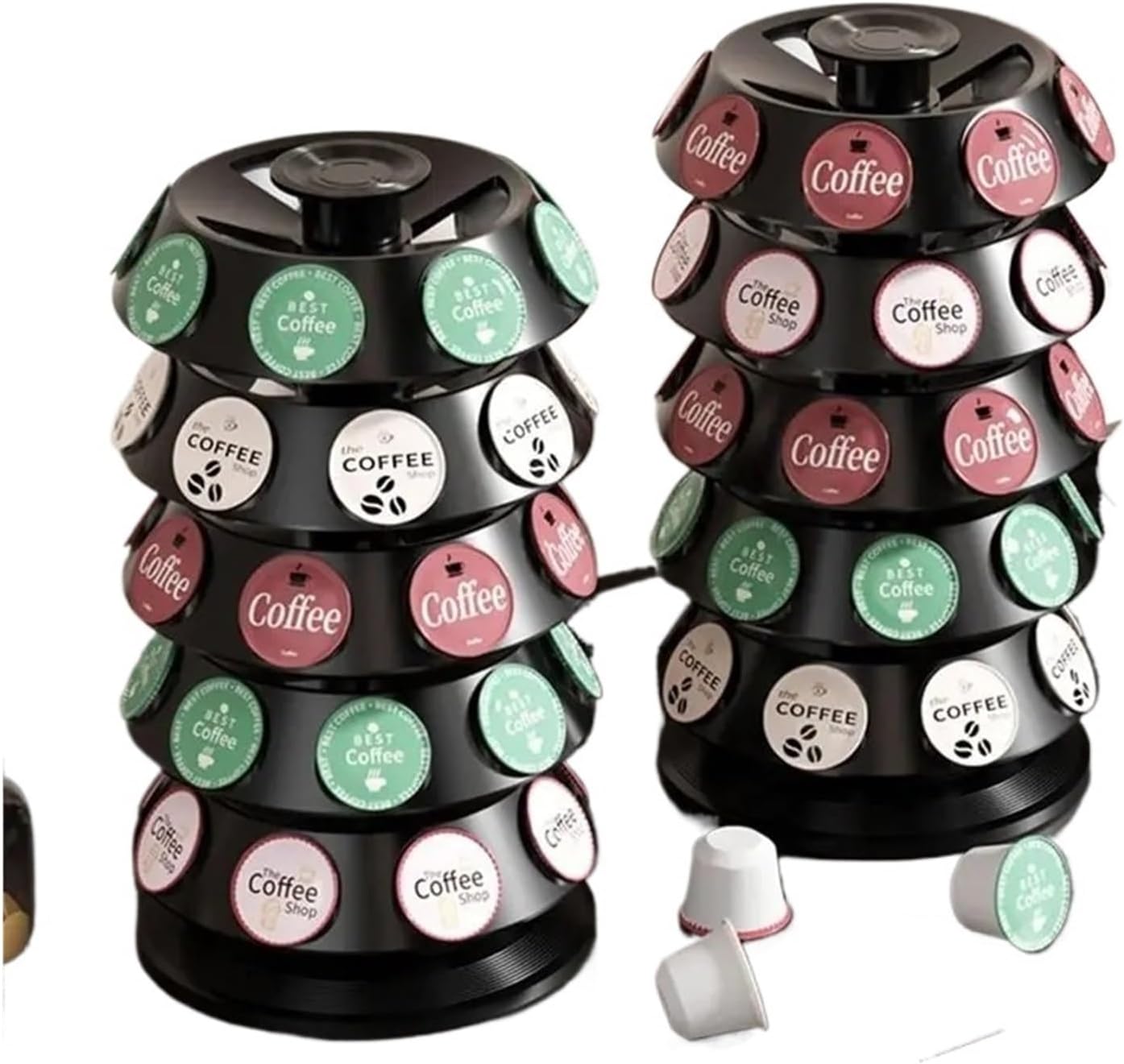 360 ° Turntable-Coffee Pod Holder, Compatible For Keurig, 40 Capsule Organizer,Space-Saving Storage