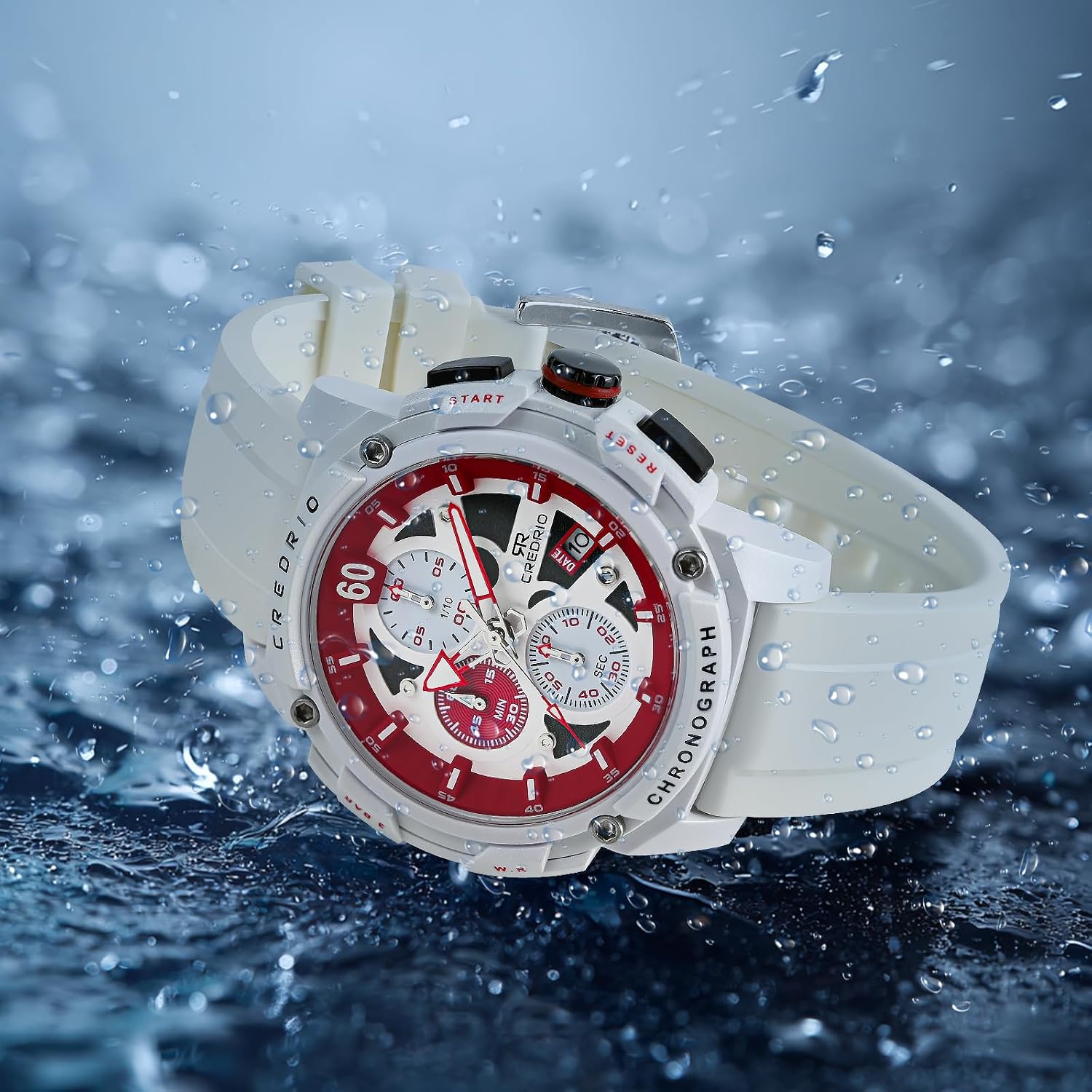 Men's Fashion Watch Silicon Band Business Quartz Watches Luxury Waterproof Luminous Analog Display with Date Chronograph Multifunctional Watch