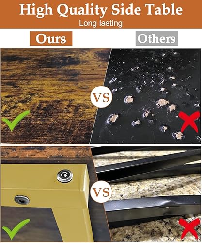 Miniatura 8 de Mesa auxiliar de mesa C con marco de metal, mesa auxiliar pequeña para sofá, mesa de bandeja de TV para sala de estar, dormitorio, mesita de noche,