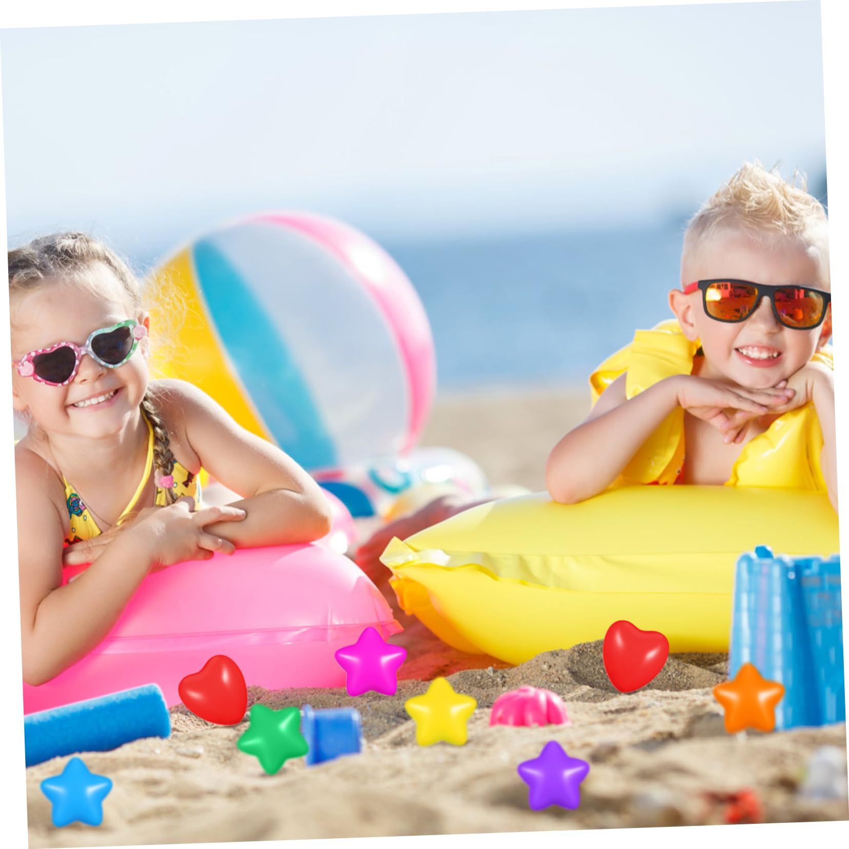 Palle per Piscina a Forma di Stella e Cuore 60 Pezzi in Pe