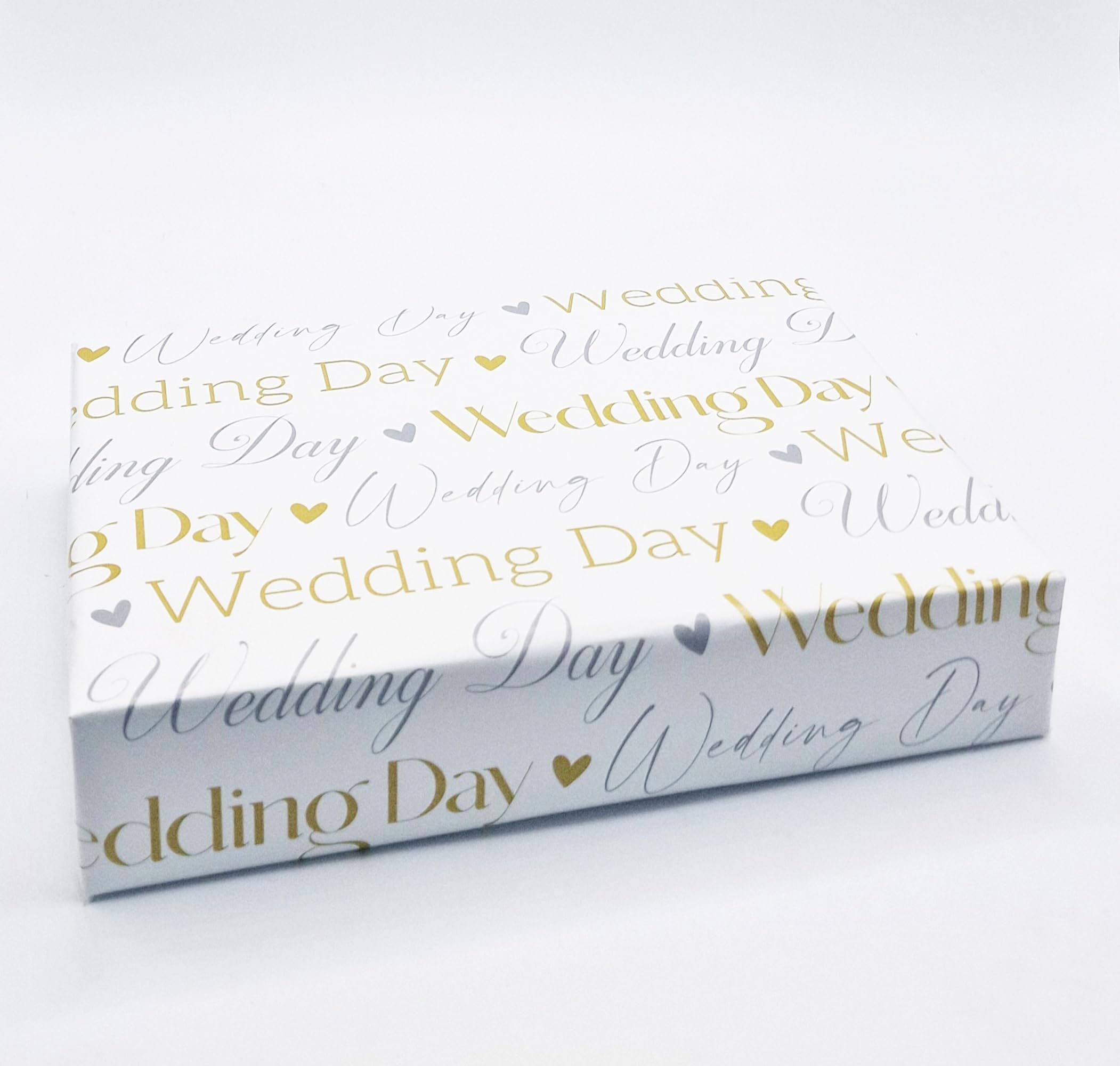 2 Sheets 2 Tags Wedding Day Writing Design Wrapping Paper Gold Silver Elegant Mr & Mrs Just Married Special Couple Bride Groom Giftwrap (PA)