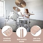 3 Pairs Drum Sticks,Classic Maple Wood 5A Drumsticks,Anti-Slip Handles Drum sticks,Classic Drumsticks Tip Drumstick with Carry Bag,Wood Tip Drumstick for Adults Kids and Beginners