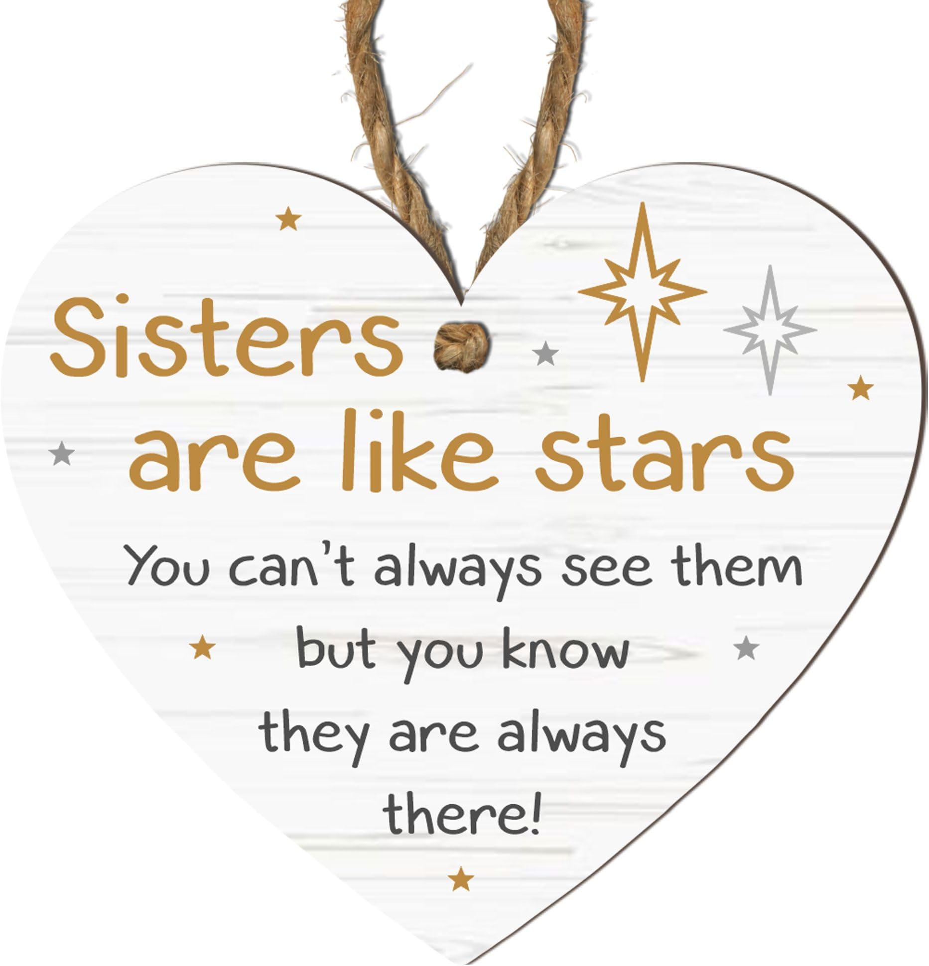 Wooden or Acrylic Personalised Best Sister Gift - Heartfelt Birthday Surprise, Thoughtful Gifts for Sisters Unique Thank You Friendship Plaque (MDF WOOD)
