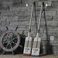 Vista 7 de EXCEART Decoración de pared de remo de madera, adorno de remo colgante para interiores y exteriores, decoración de pared para amantes del océano