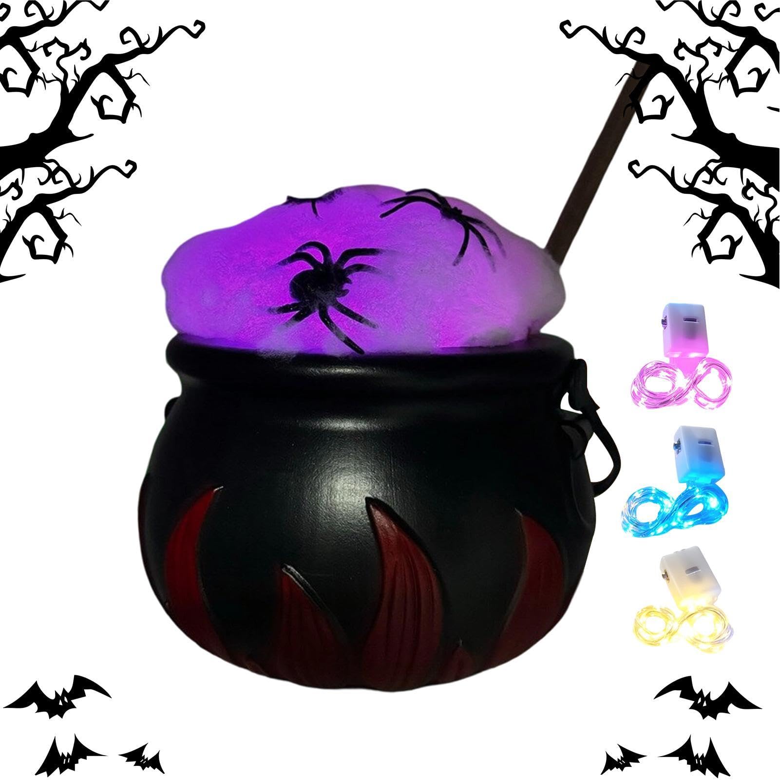 Calderos decorativos de Halloween luminosos con luces led para disfraces de niñas y niños