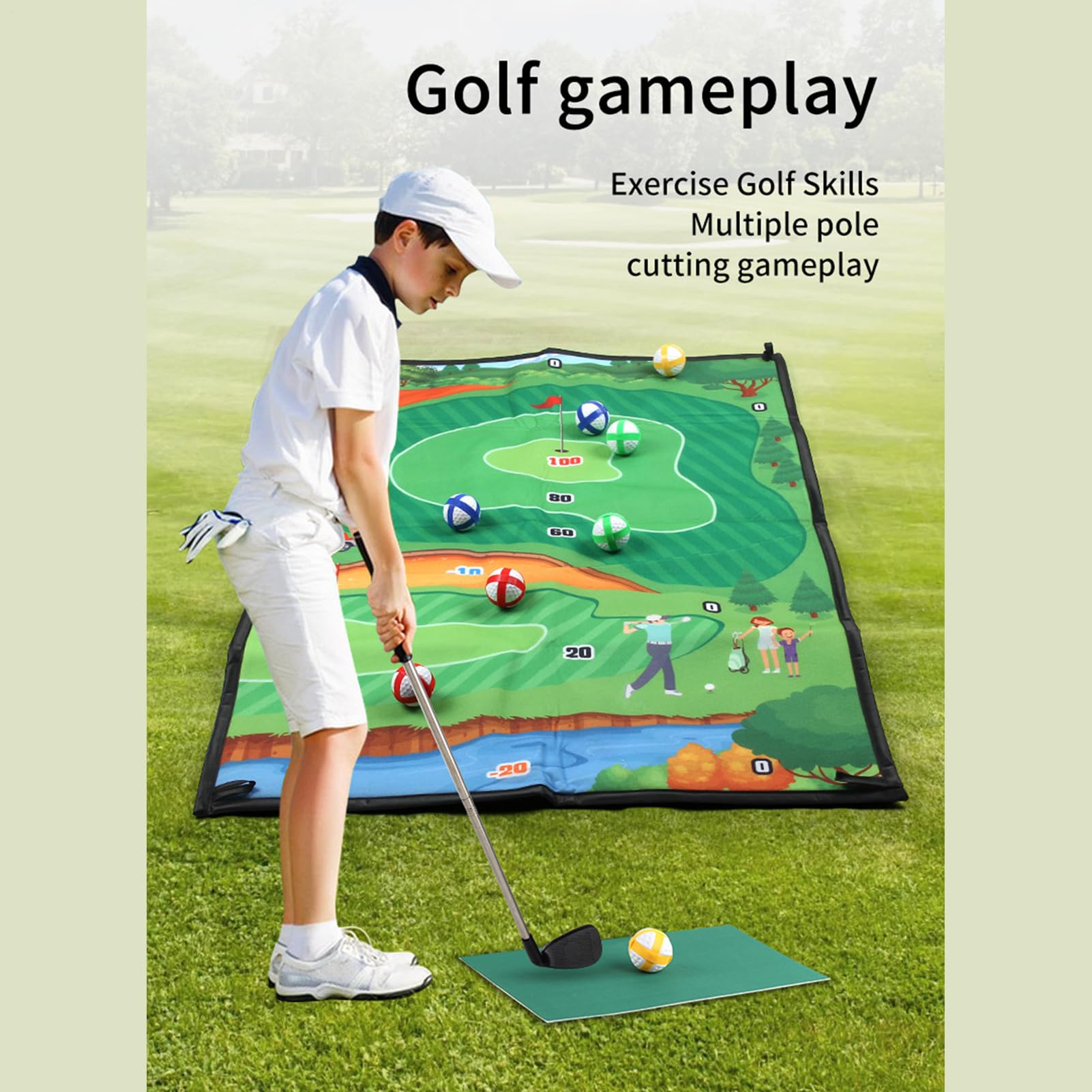 Golf-Dart-Chip-Set, Golfchip-Set, Übungsmatte, präzise Schlagmatte, große Dartboard-Matte