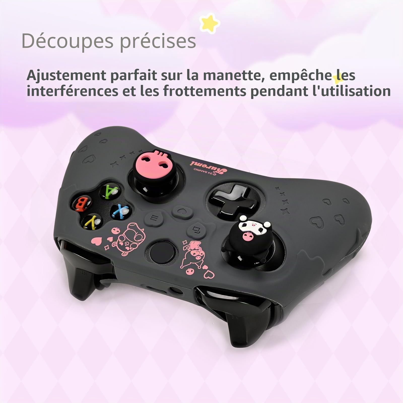 Kuitmor Coque de protection pour manette Xbox Series X/S en silicone souple antidérapant compatible avec 2 capuchons de pouce et 1 autocollant