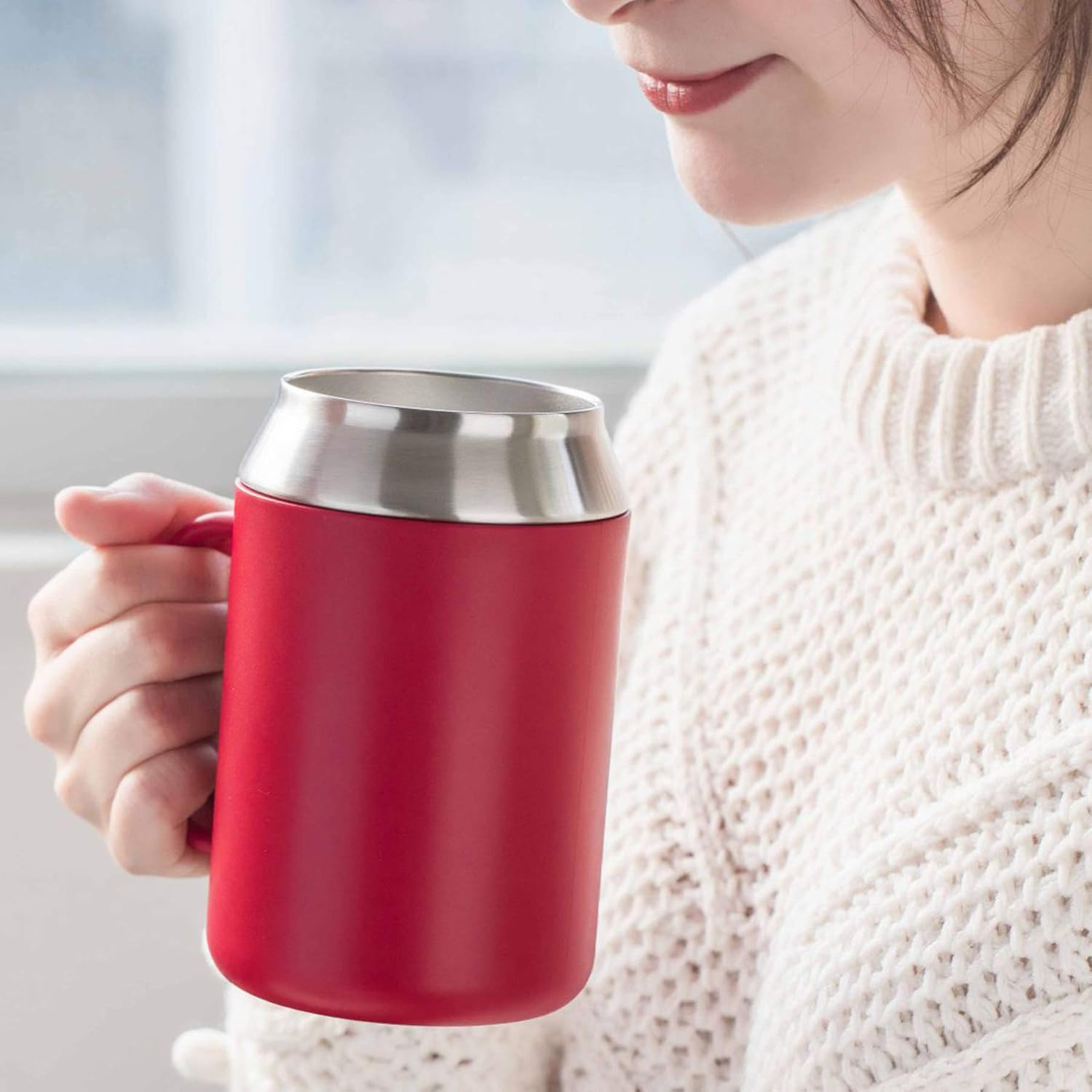 Tupperware Steel and Plastic Desk Coffee Tea Mug (Red, 400ml)