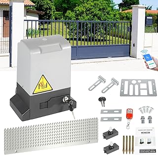 Schiebetorantrieb 370W, Garagentorantrieb bis 800kg, Schiebetorantrieb Set mit Fernbedienungen und WLAN-Funktion, Automatischer Flügeltorantrieb Torantrieb Wasserdicht