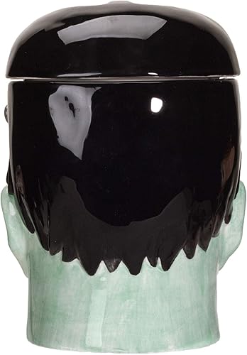 Miniatura 6 de Summit Collection Frasco de galletas con cabeza de Frankenstein de Halloween con tapa de cerámica de 8.5 pulgadas de alto
