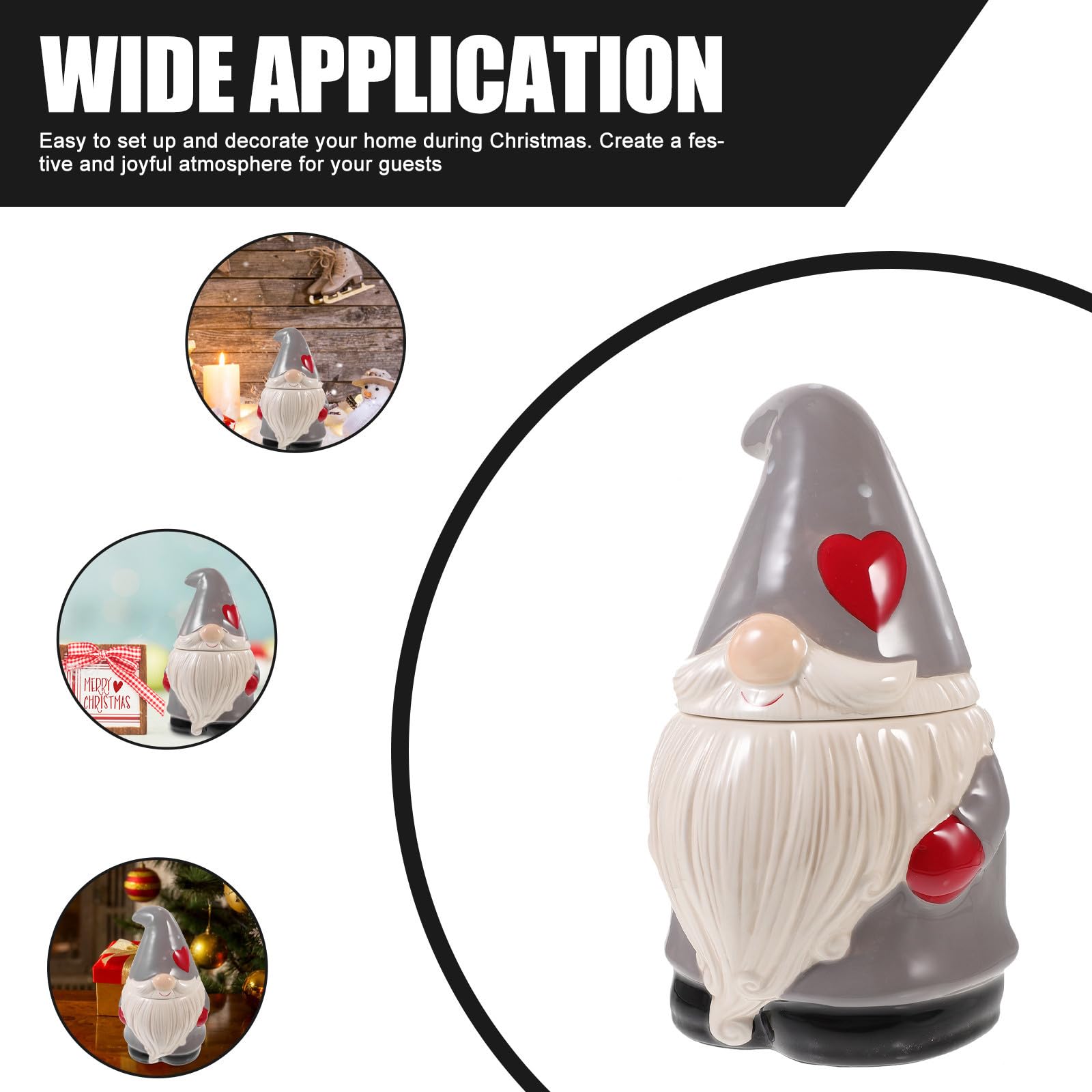 TOYANDONA Natalizio Barattolo in Ceramica a Forma di Babbo Natale per Dolci