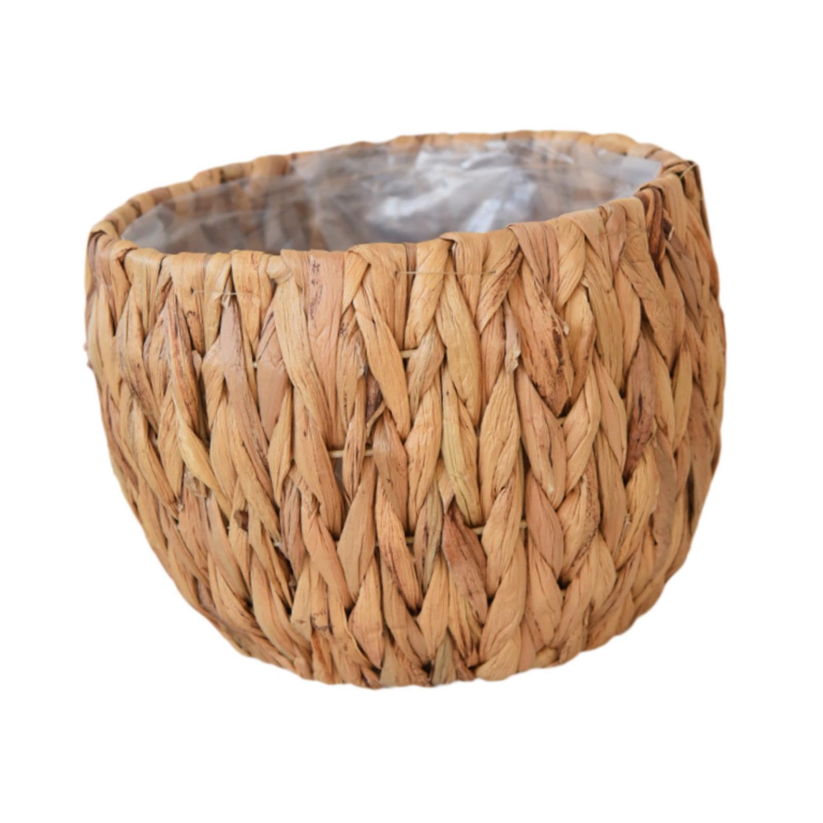 ALCXAZS Woven Planter Basket With Liner Outdoor Plants Beautiful Grass Storage Woven Organizer Highlighting Plants Container Display Balcony Patio Porch Lawn