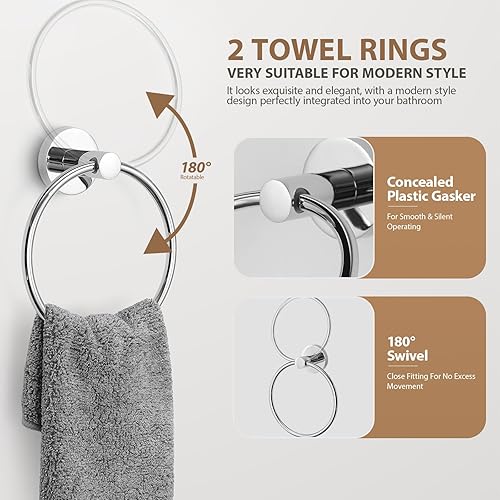 Miniatura 6 de Xin Wei - Juego de toallero de baño para baño, juego de accesorios de baño, soporte de mano ajustable y expandible, incluye barra de toalla de 24