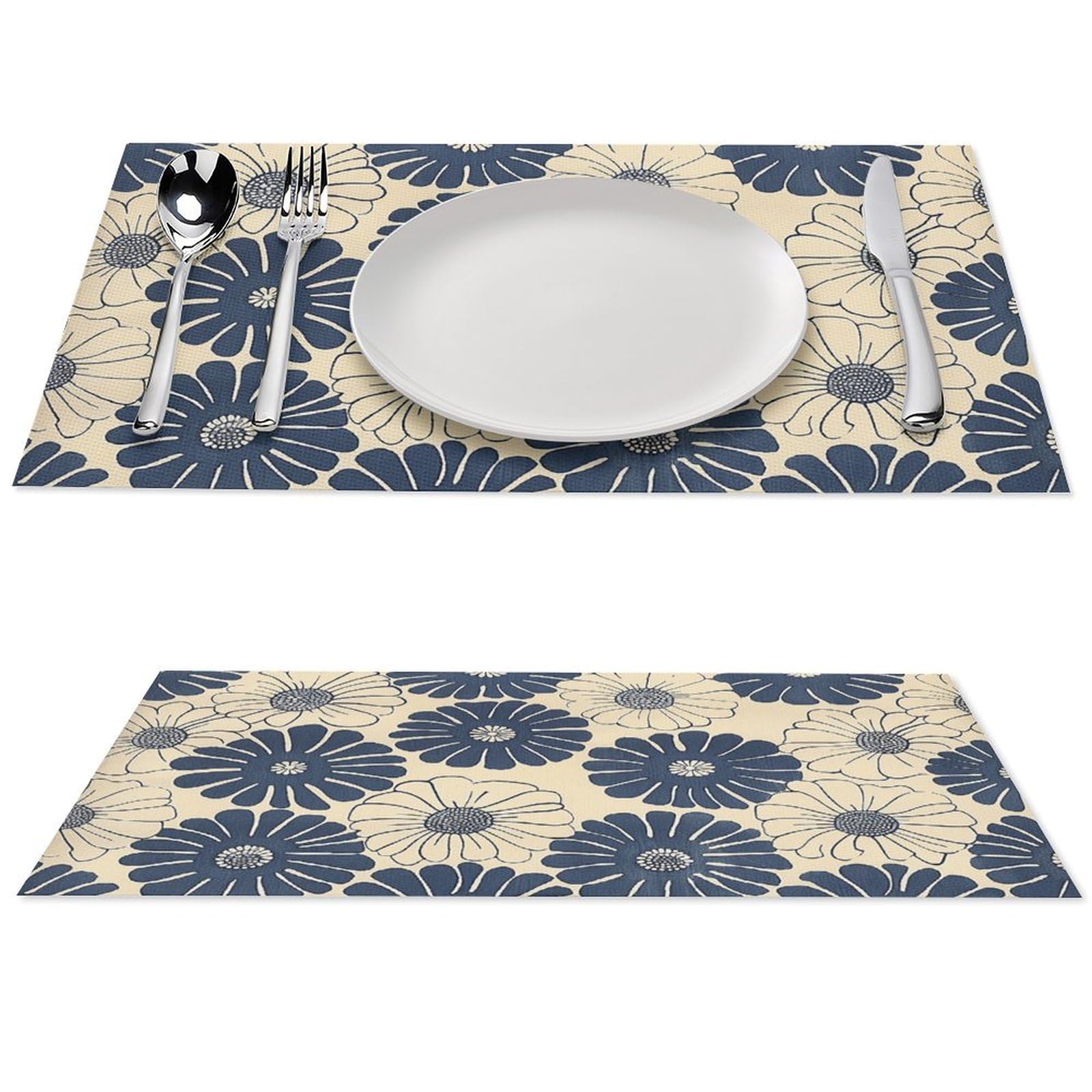 Sets de table ronds blancs antidérapants et résistants à la chaleur
