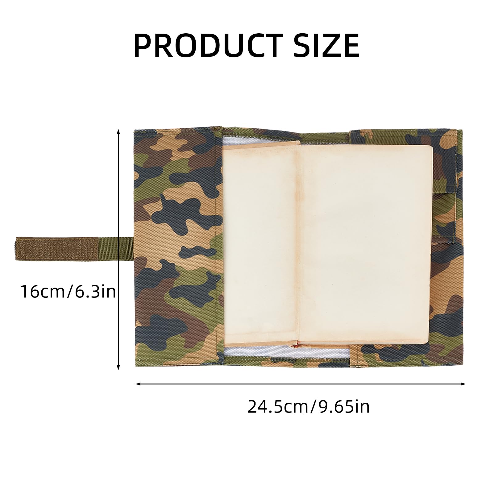NICENEEDED Camouflage Book Cover, Book Sleeve Polyester Multifunctional Book Storage Bag, Green, 24.5*16cm - Image 2