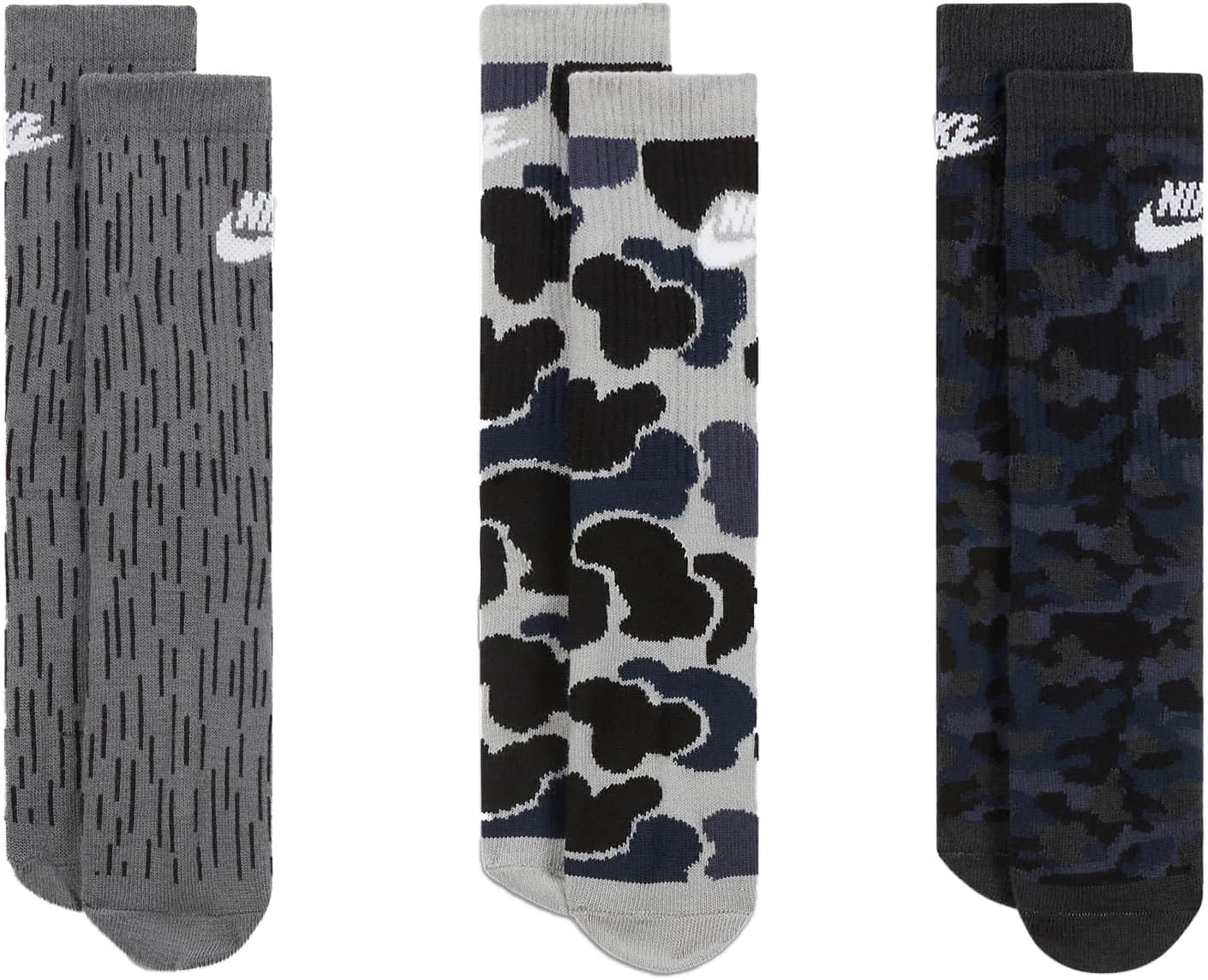 Nike Little Boys DRI-Fit Lightweight Crew Socks 3 Pack (B(BN0923-M19)/G, 5-7)