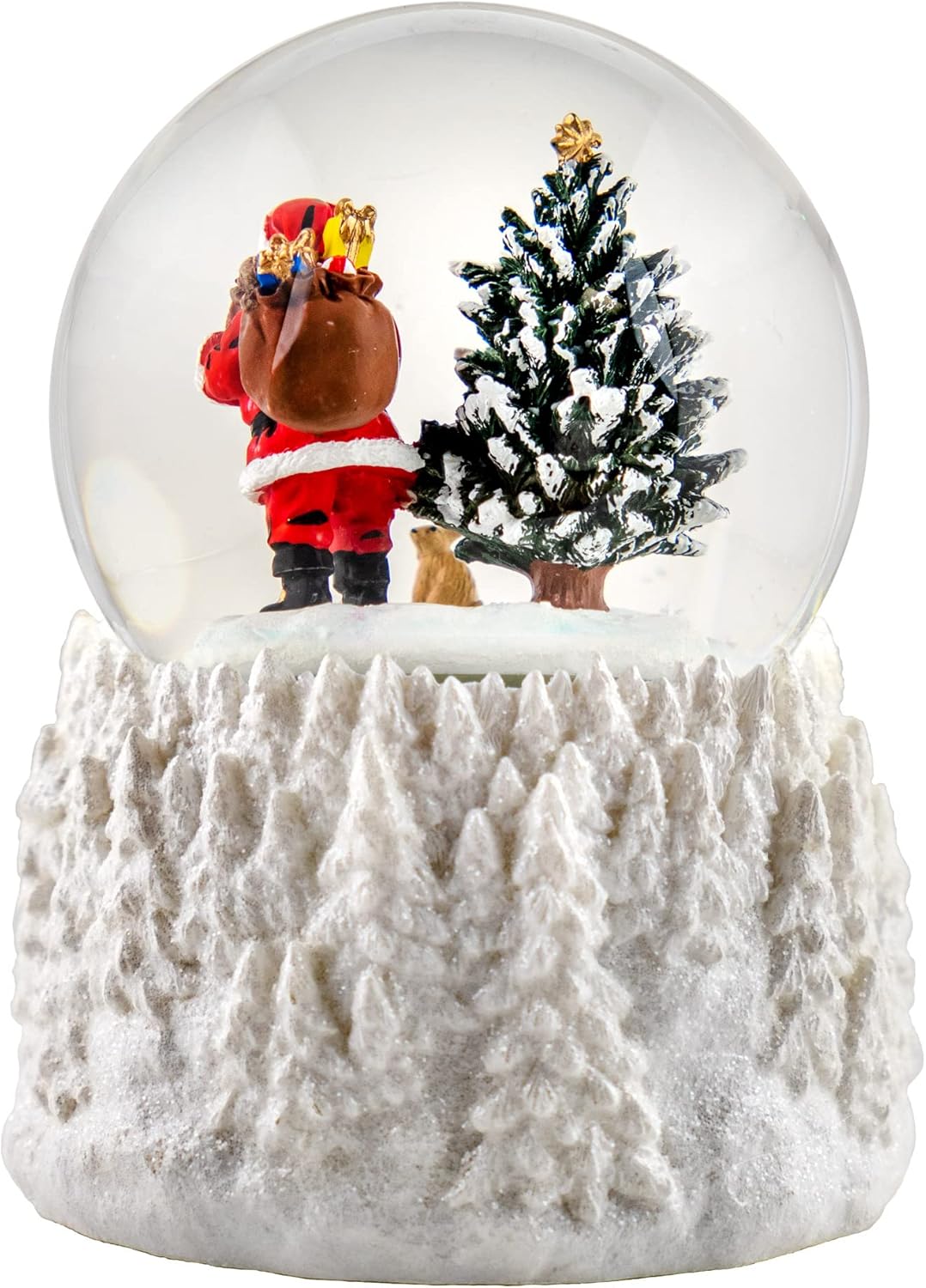 100MM Musical LED Santa w/Cabin Lighted Base by The San Francisco Music Box Company