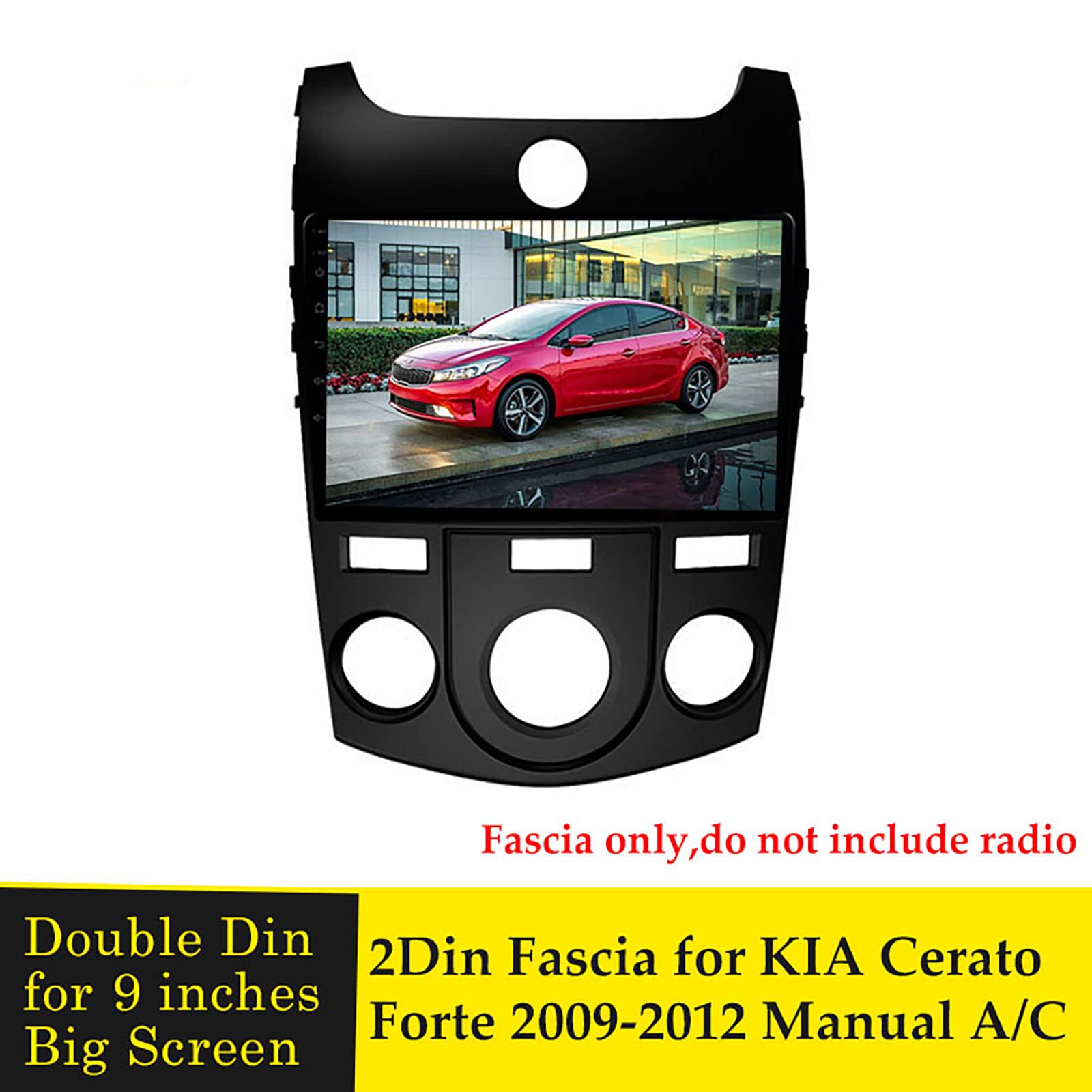 Panel de Radio para salpicadero de Coche de 9 Pulgadas para KIA Cerato Forte 2009-2012, Kit Manual de Tablero de CA, Marco de instalación, Placa adaptadora de Reproductor de CD con Bisel Facia