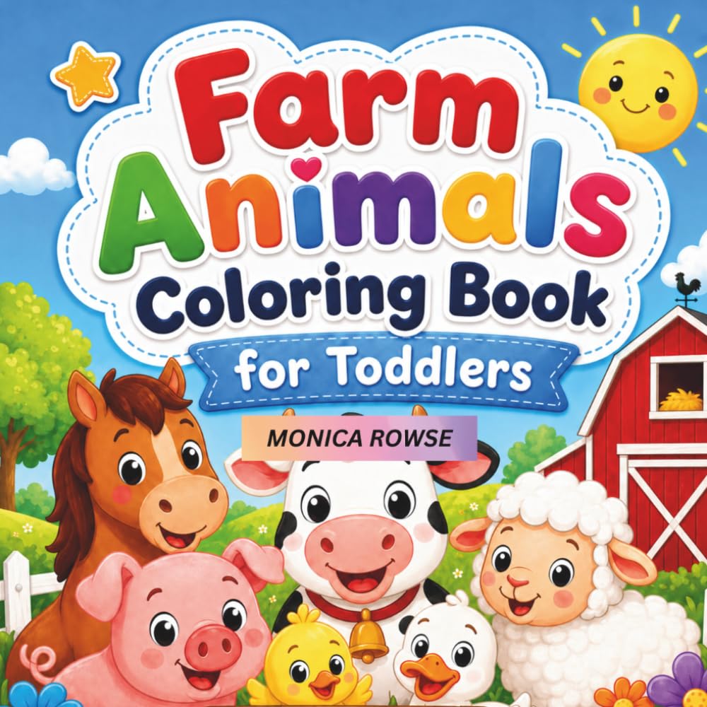 Farm Animals Coloring Book for Toddlers: Cute and Easy Farm Animal Pages for Little Hands