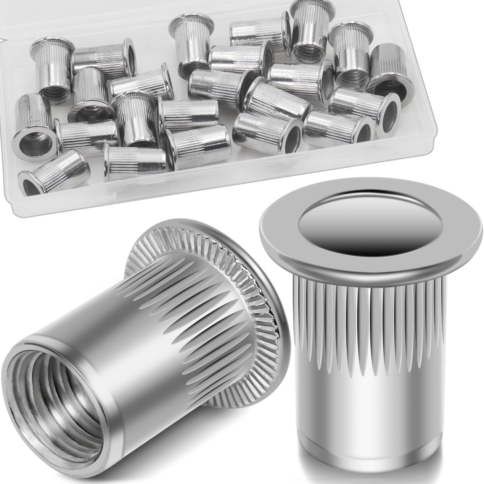 Stainless Steel Rivet Nuts - 88 Pcs 1/4-20 -28 Stainless Steel Rivet Nuts - 88 Pcs 1/4-20 -28