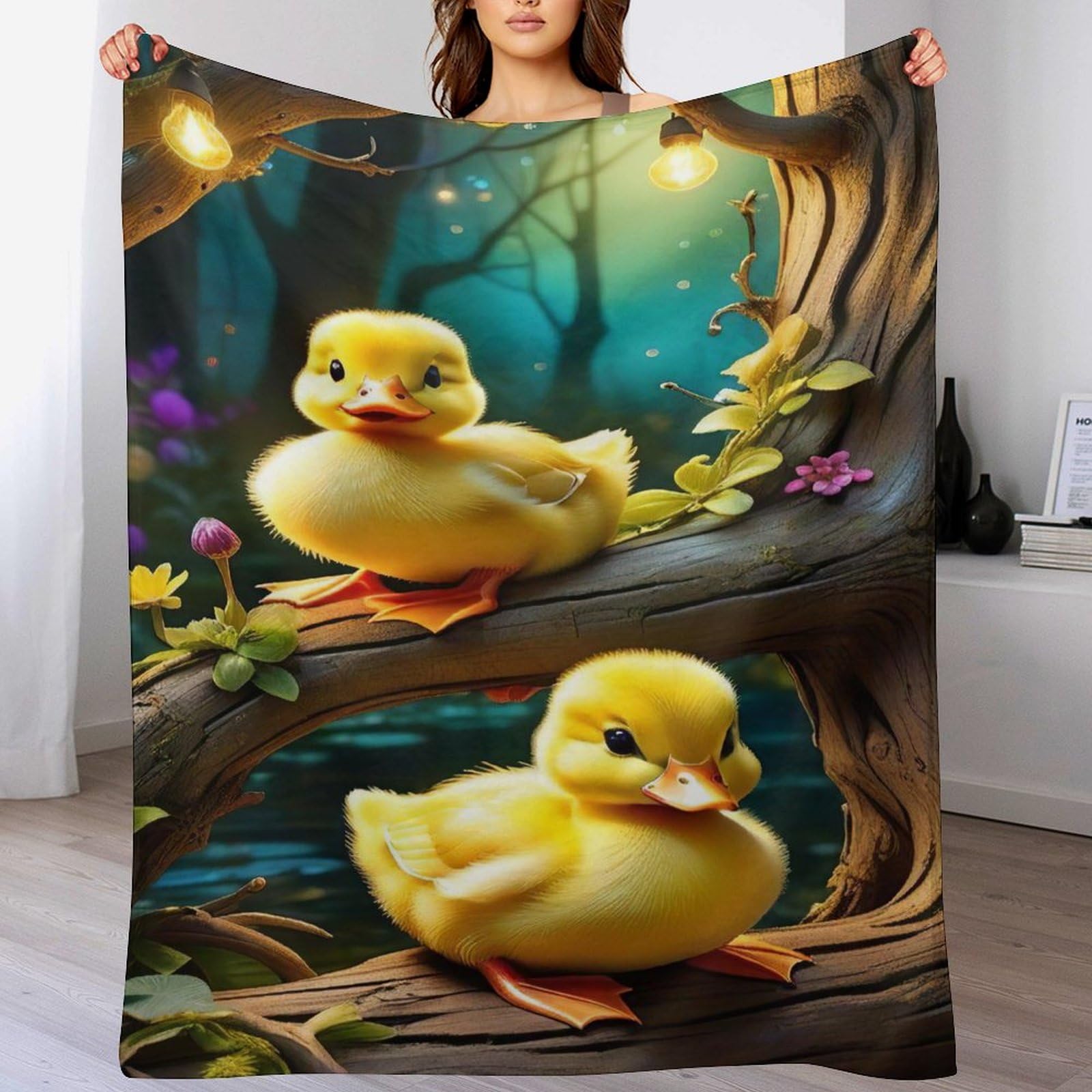 Couverture lit et canapé en polaire jaune pour des soirées cocooning