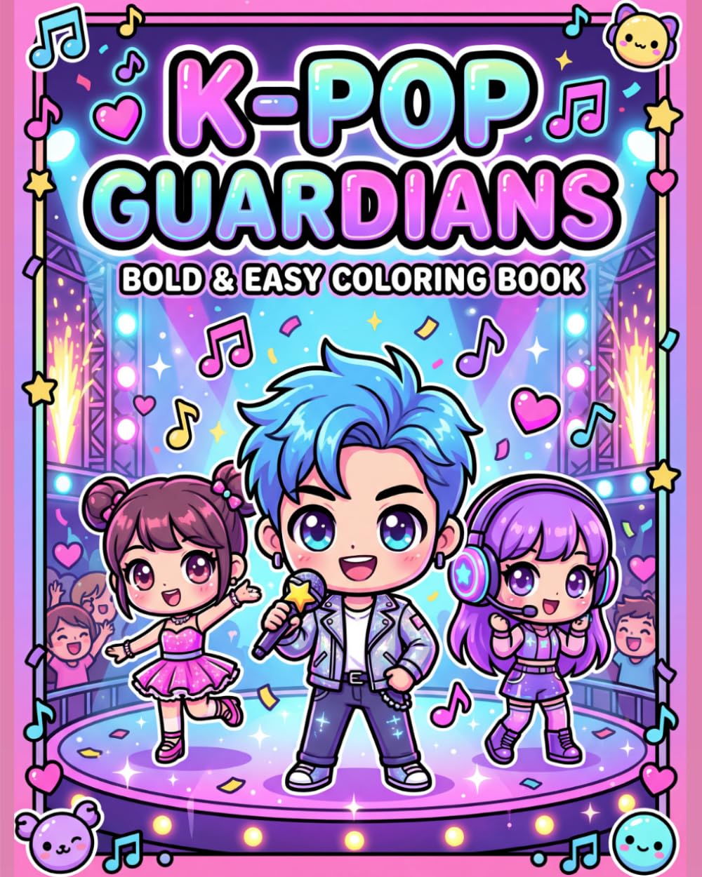K-Pop Guardians Bold & Easy Coloring Book: K-Idols for Kids, Teens & Adults | K-Pop Lovers Coloring Pages
