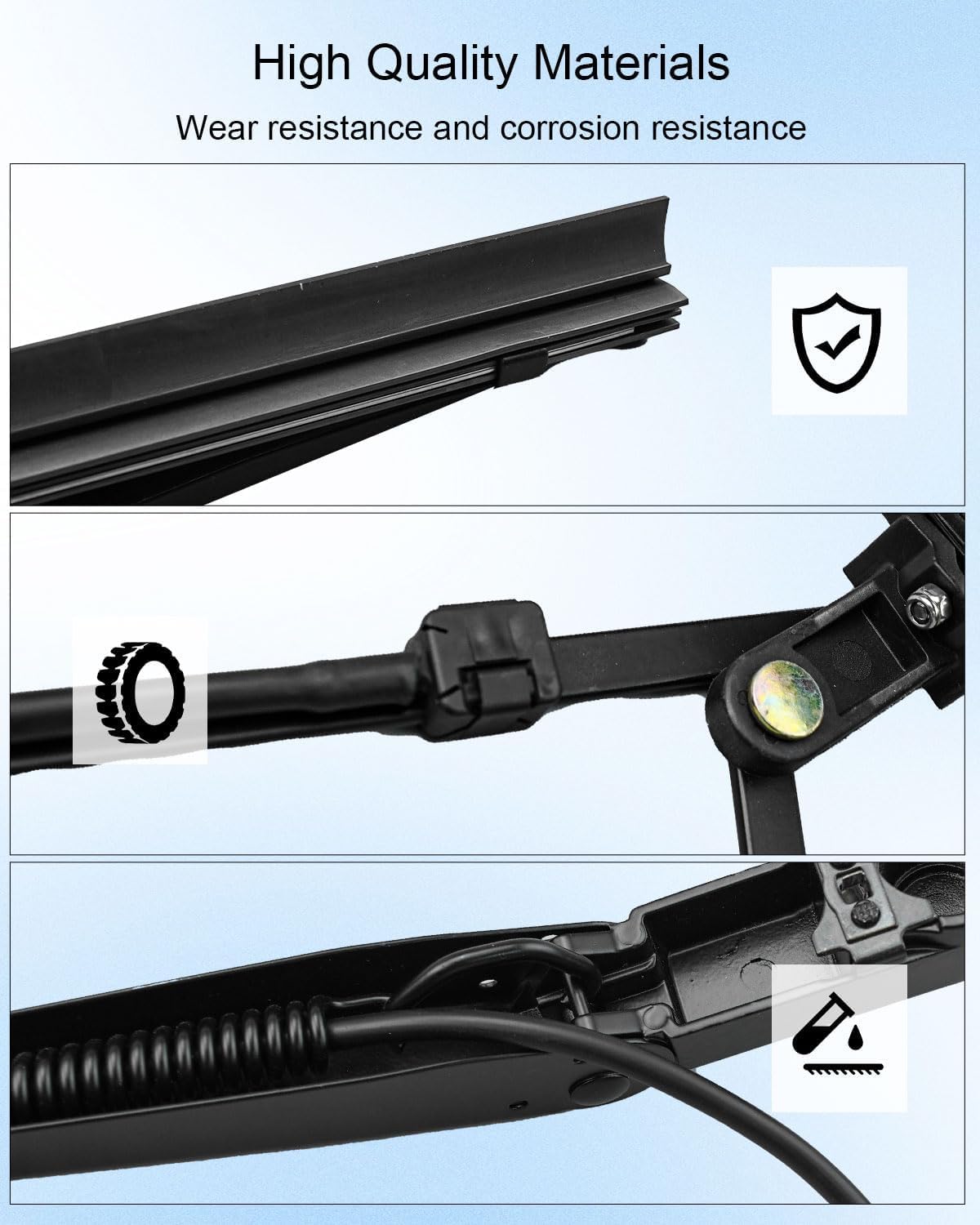 A Pair Front Windshield Wiper Arm Compatible with Kenworth T600 2008-2014 T660 2013-2017 T800 W900 2007-2020, Left and Right Wiper Arm Replace R23-1035-22 R23-1035-23 602-5405