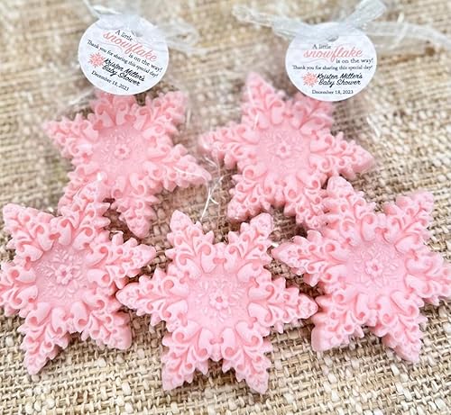 Miniatura 2 de Snowflake Soap Favors - Winter Baby Shower Decorations, Christmas Party Gift For Guests in Bulk, A Little Snowflake Is On The Way Gender Reveal,