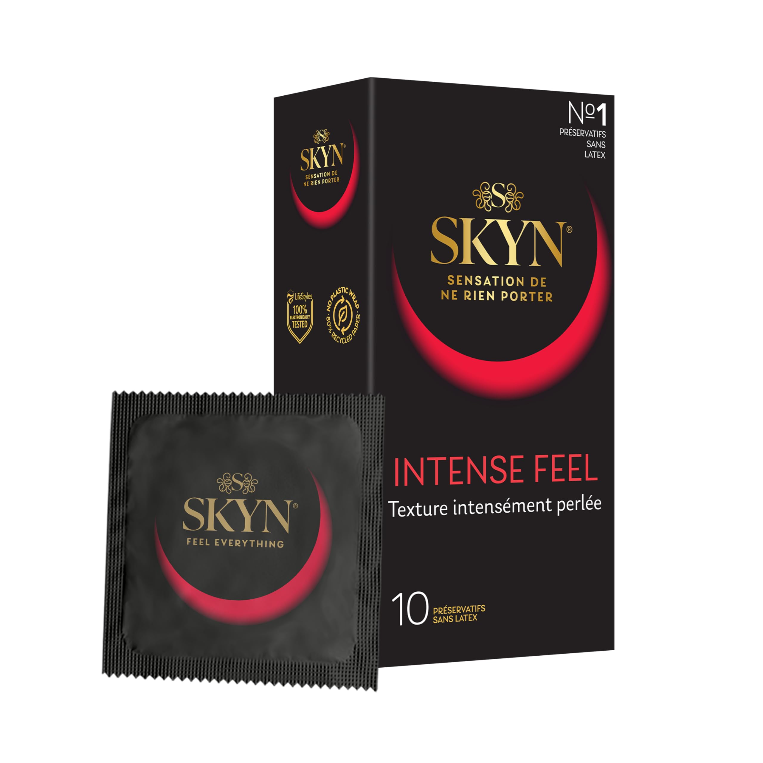 SKYN Intense Feel : Lot de 10 Préservatifs Intensément Perlés