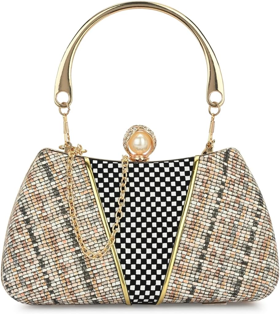 TOOBA Handicraft Clutch Purse For Women - Classy Lock Design Clutch| Bridal, Party, Wedding Sling Bag