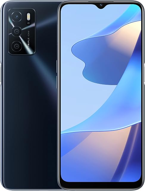 OPPO A16s Smartphone, 5000mAh Long-Lasting Battery, RAM 4GB + ROM 64GB expandable, 6.52 60HZ Display, AI Triple Camera 13+2+2 MP, NFC, ColorOS11.1, [UK version], Black