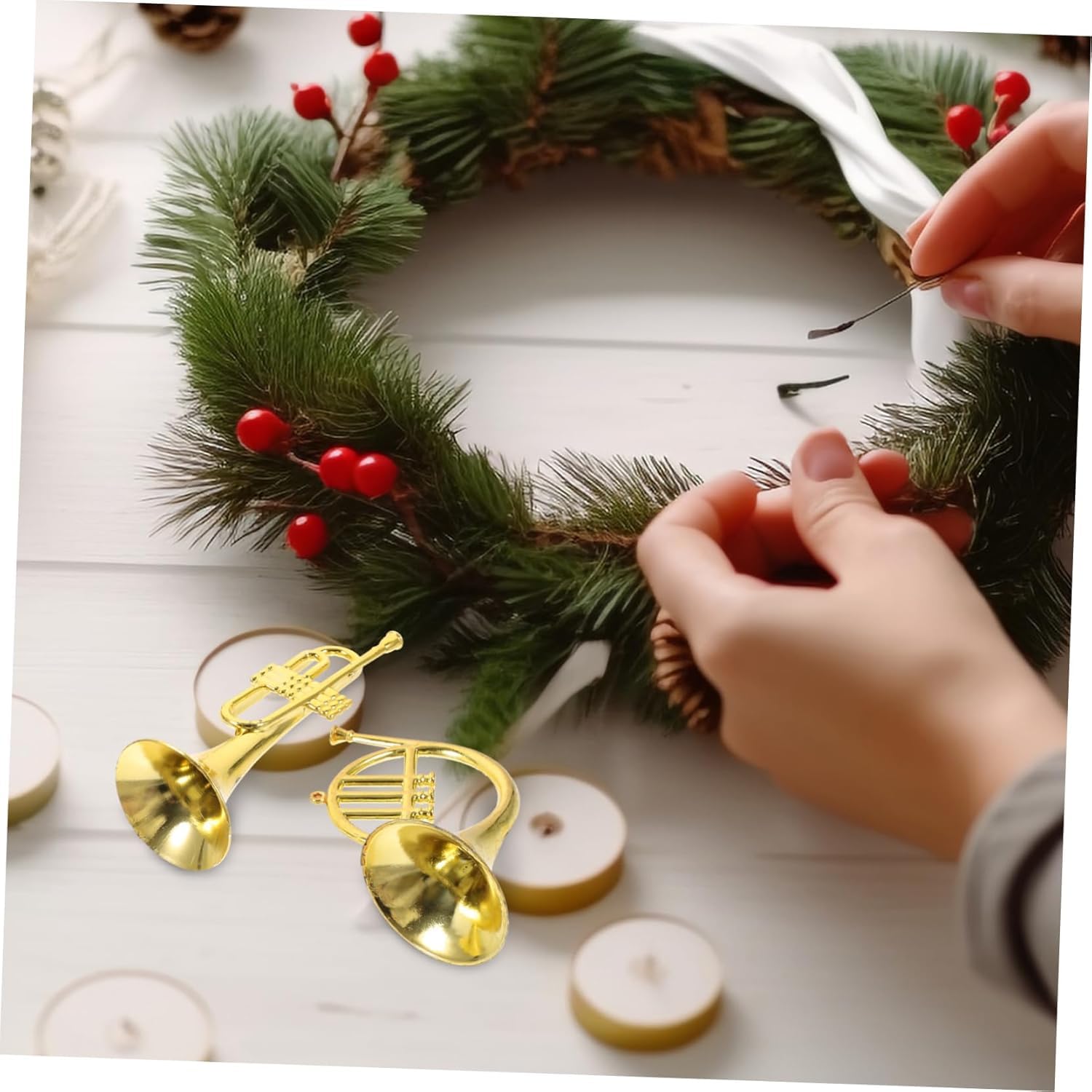 Mini Ument Decoration, Plastikowy Ument Muzyczny, 12szt Musical Ument Dekoracje Horn Mini Musical Uments Xmas Uments Decor Mini House Akcesoria