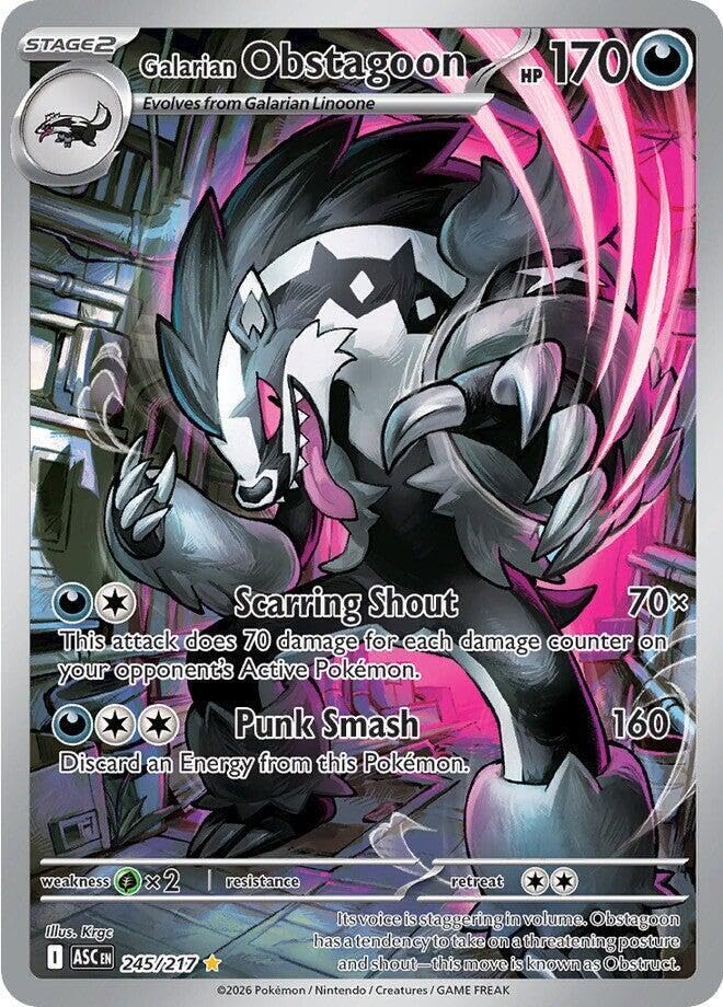 Pokemon - Galarian Obstagoon 245/217 - Ascended Heroes - Illustration Rare - Foil - Single Card