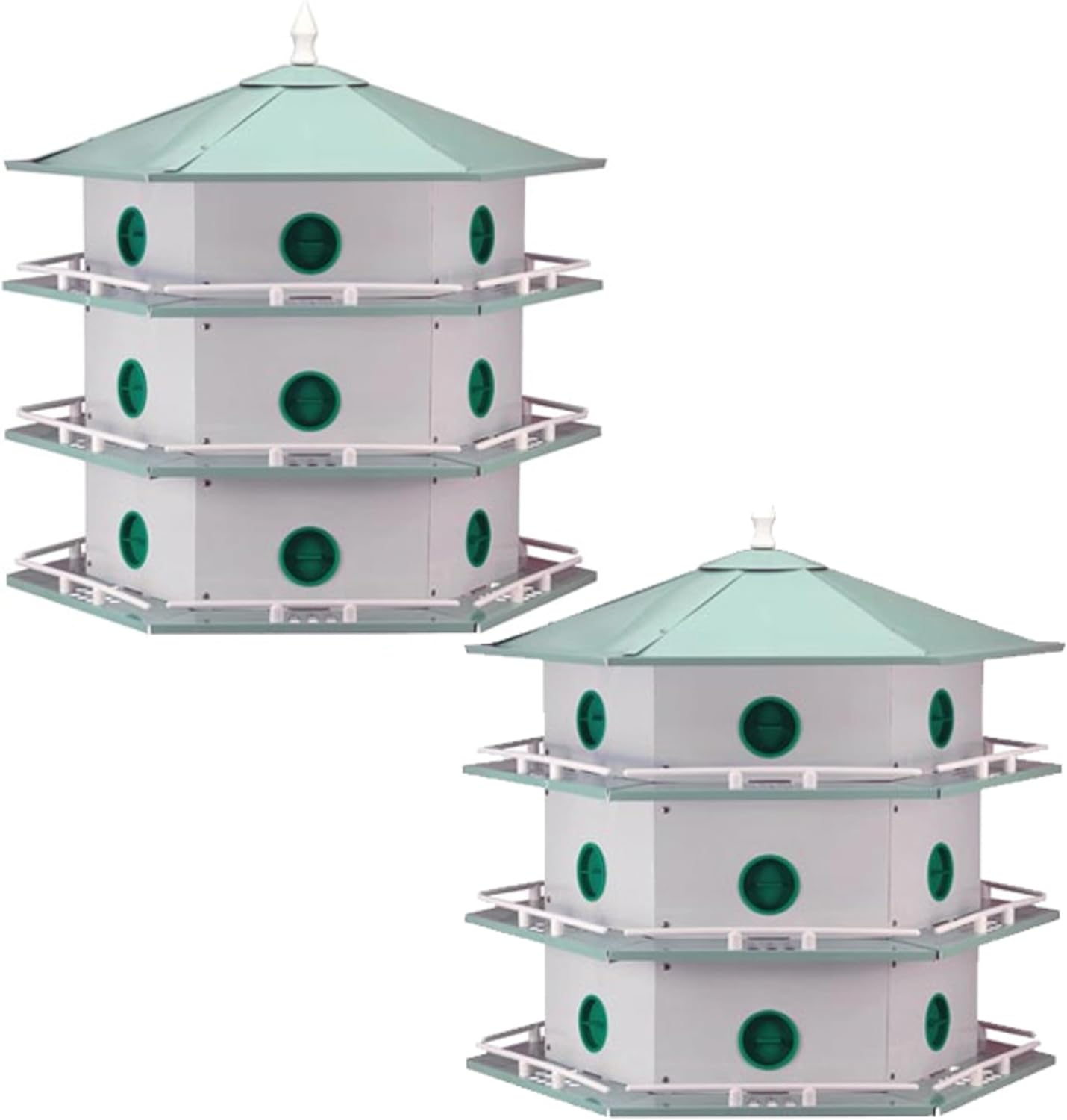 Heath Aluminum 18-Room Deluxe Martin Houses, 2-Pack – Durable Multi-Level Bird Houses for Purple Martins, Mounts on 1.25" OD Round Poles, Lightweight Aluminum Construction for Easy Maintenance