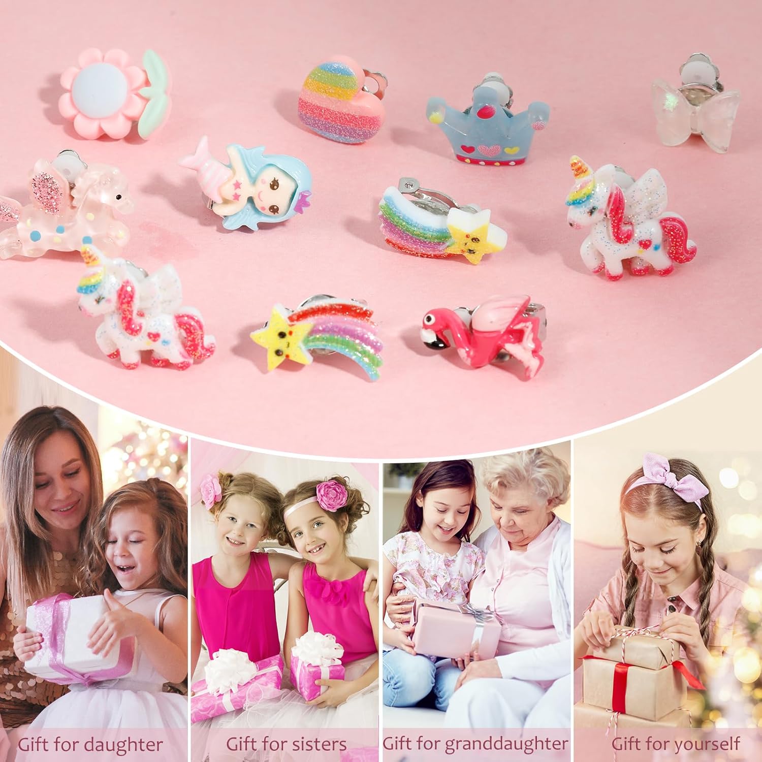 Clip On Earrings For Girls, 10/12/20/24/30/32 Pairs Hypoallergenic Kids Earrings, Cute And Great Gifts For Girls 4-12 - Image 3