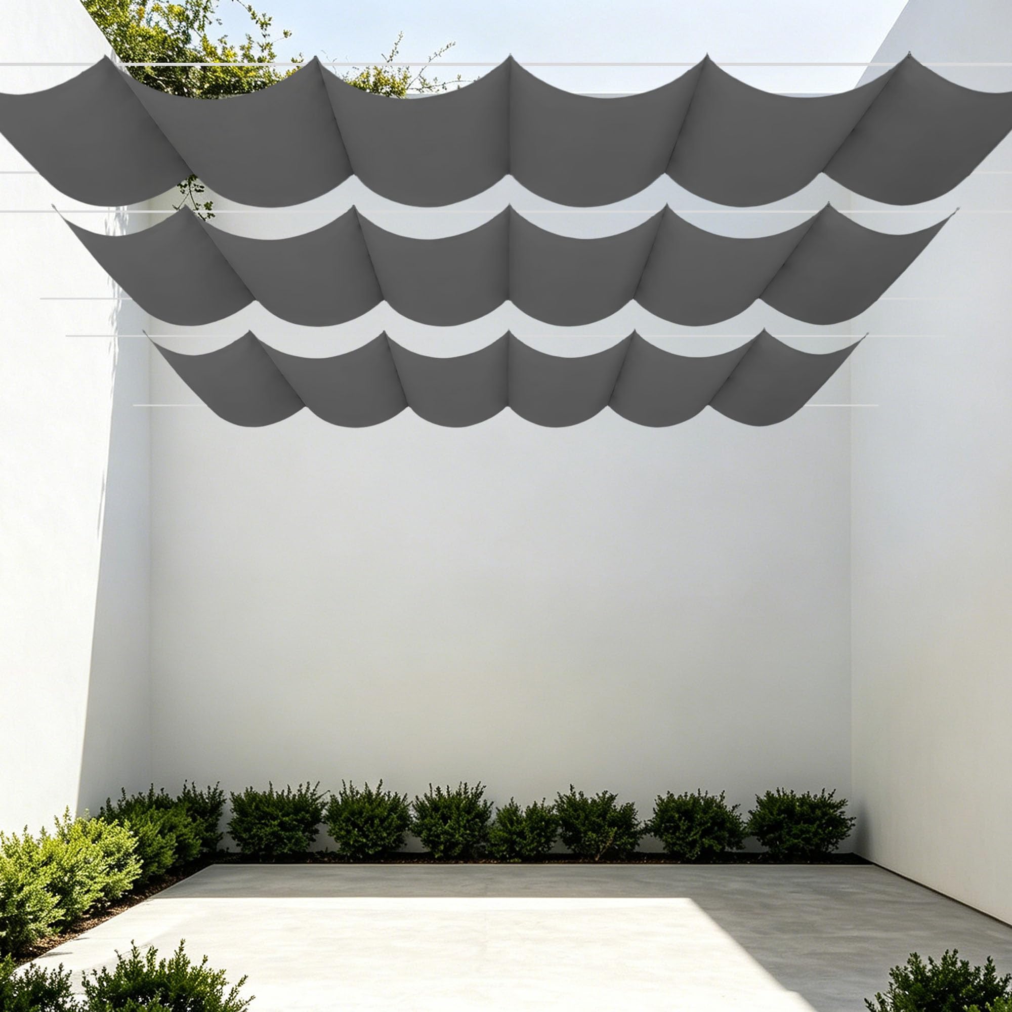 Toile d'ombrage rétractable contre la chaleur sur la terrasse 200x360