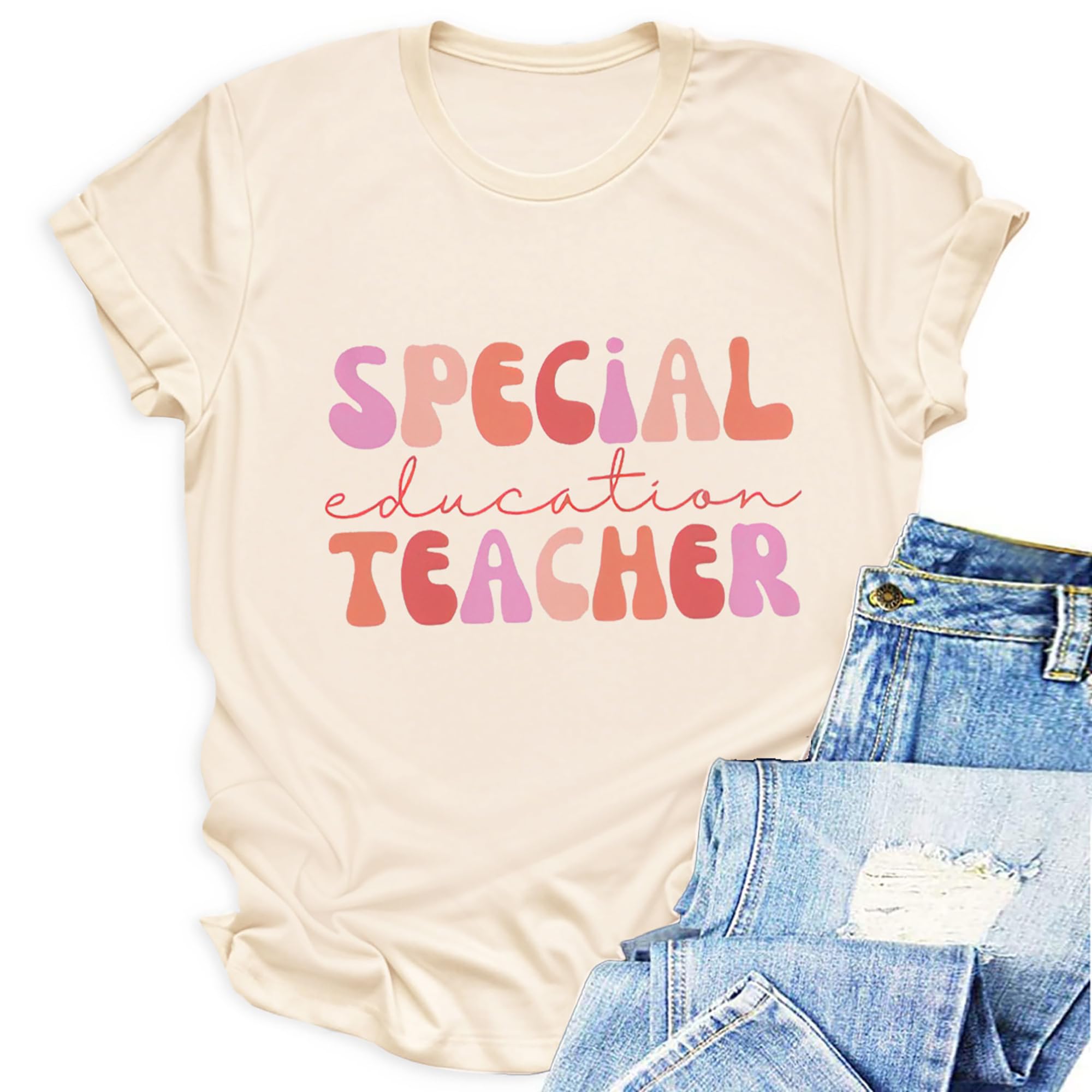 YZMI Women's Teacher Shirts First Day of School Shirts Back to School Oufits Funny Letter Print Tees