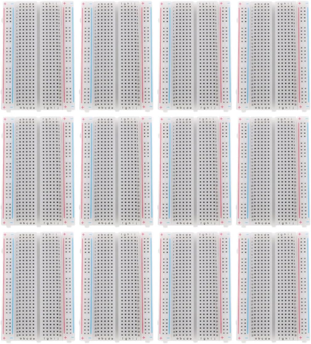 12pcs 400 Point Solderless Breadboards Plastic Electronics Kit