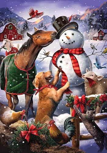 Calendario de Adviento divertido de Winter Farm (cuenta regresiva para Navidad) con imágenes navideñas de Vermont Christmas Company