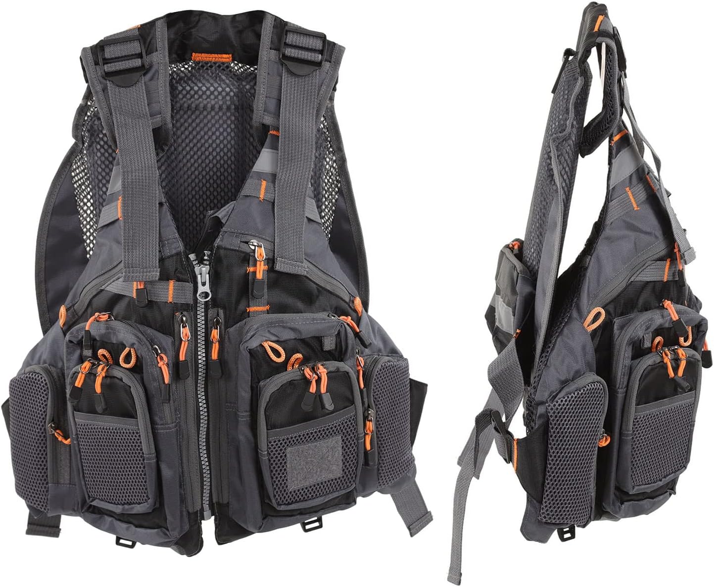 Fly Fishing Vest for Men and Women, Adjustable Quick Dry Multi Pocket Waistcoat with Breathable Mesh Lightweight Multipurpose Fly Fishing Gear Fly Fishing Accessories for Outdoors Stream Fishing