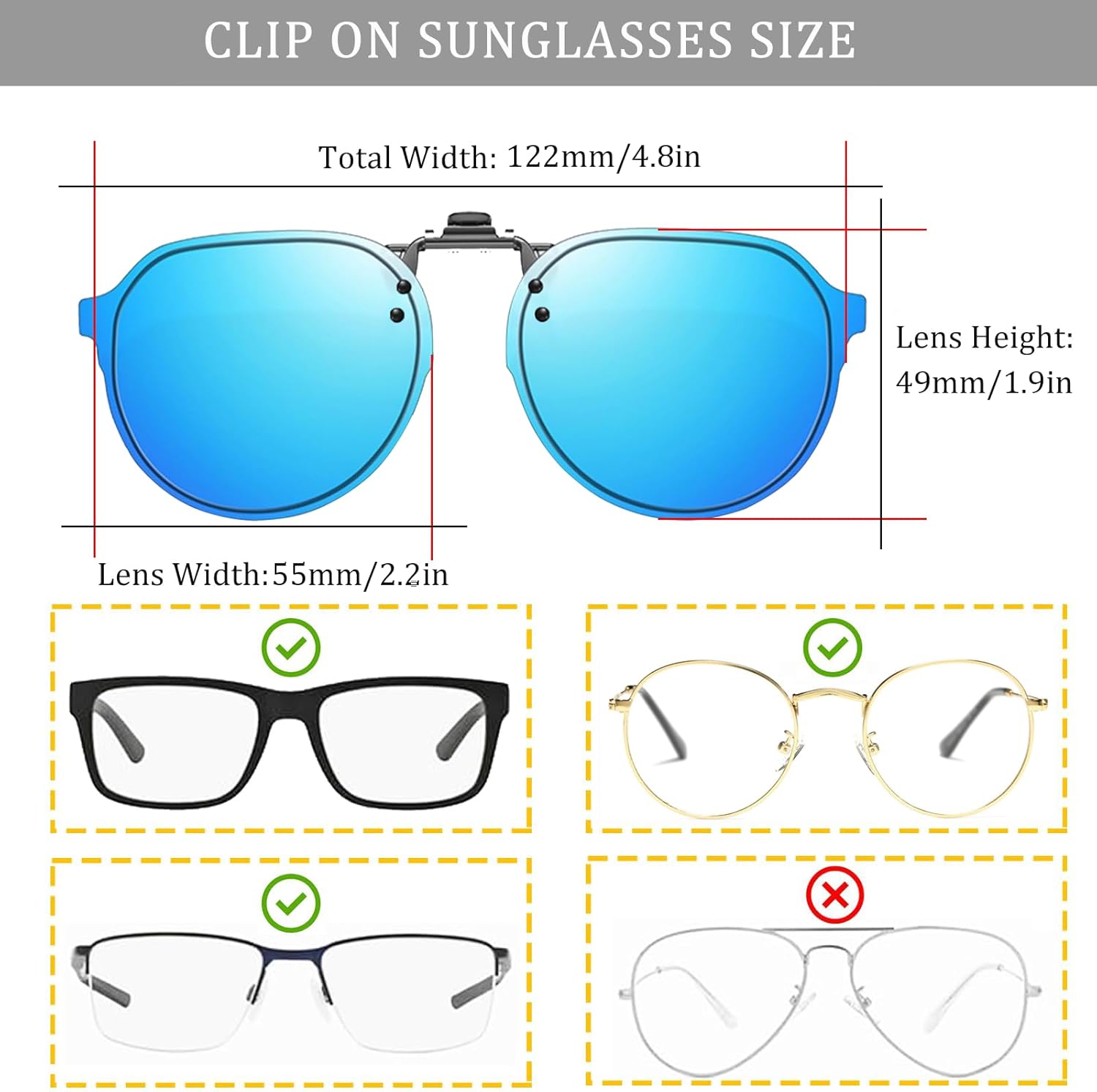 Clip On Retro Round Sunglasses for Men Women, Flip Up Metal Clip UV400 TAC Lens - Image 2