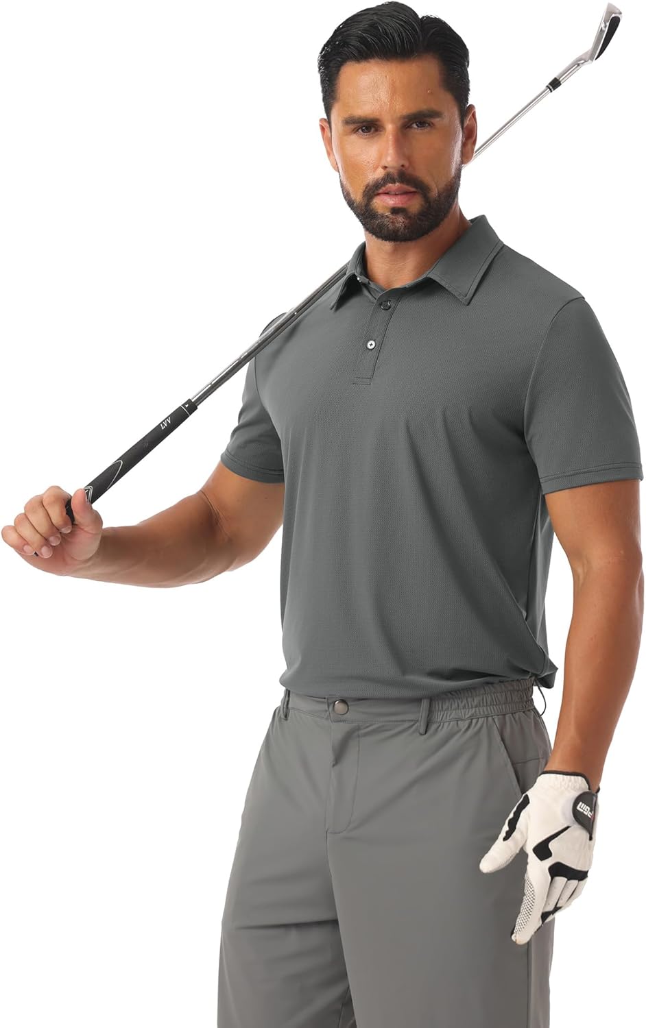 Askdeer Men's Polo Shirts Short Sleeve Performance Golf Shirts Lightweight Moisture Wicking Active T-Shirts