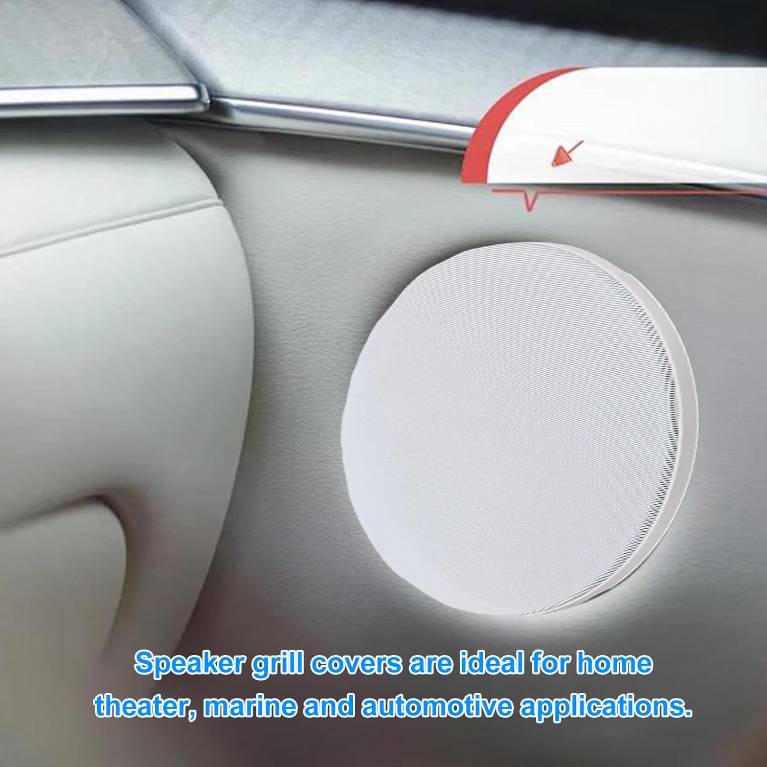 ASHATA 2pcs Round Ceiling Speaker Grill Covers, Magnetic Commercial Ceiling Speaker Decorative Ring DIY Accessory OD 280mm White, with Mounting Bases