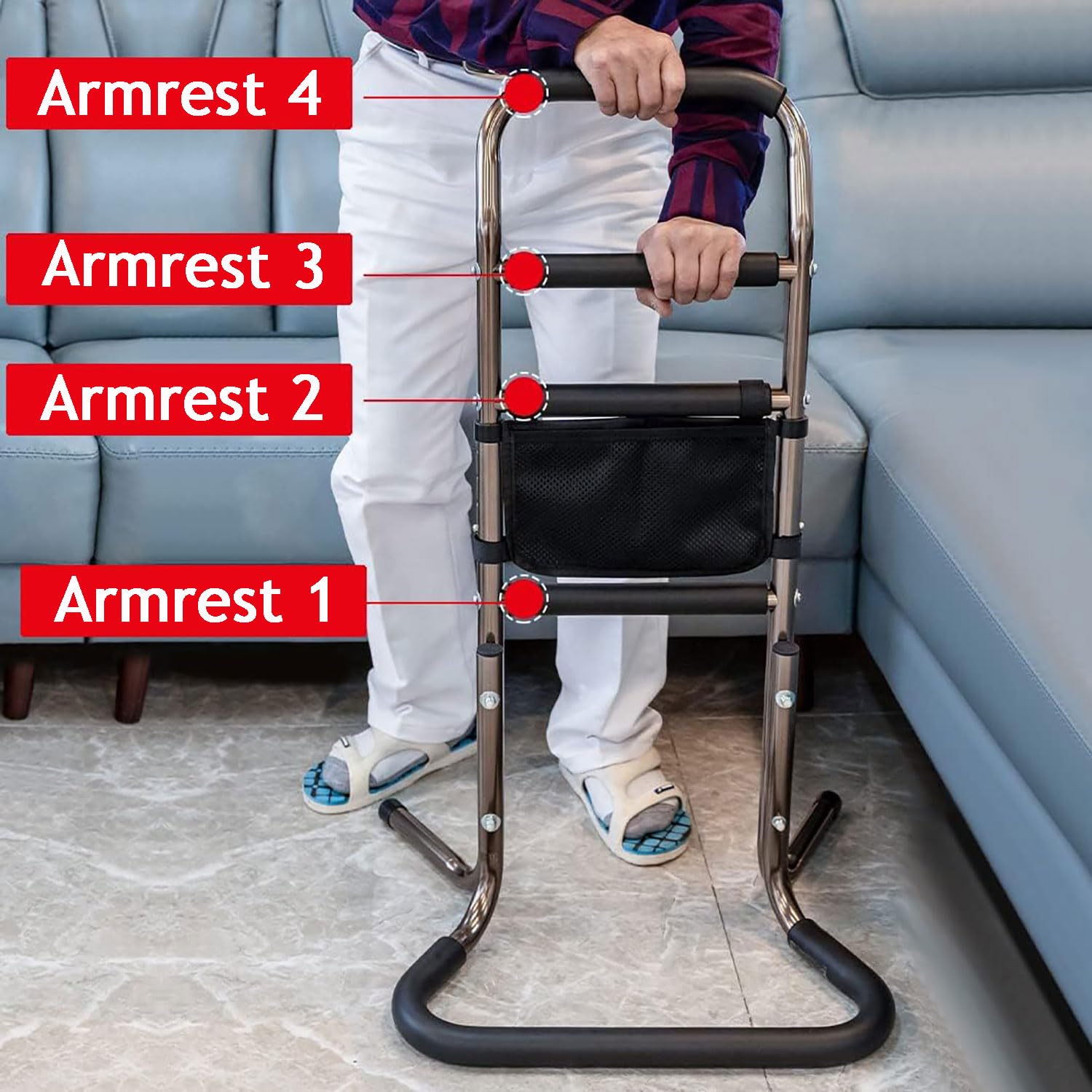 Barandillas de Cama móviles para Adultos Mayores, barandilla para Silla, Ayuda para Levantar Pacientes, Ayuda para la Movilidad y la Vida Diaria.