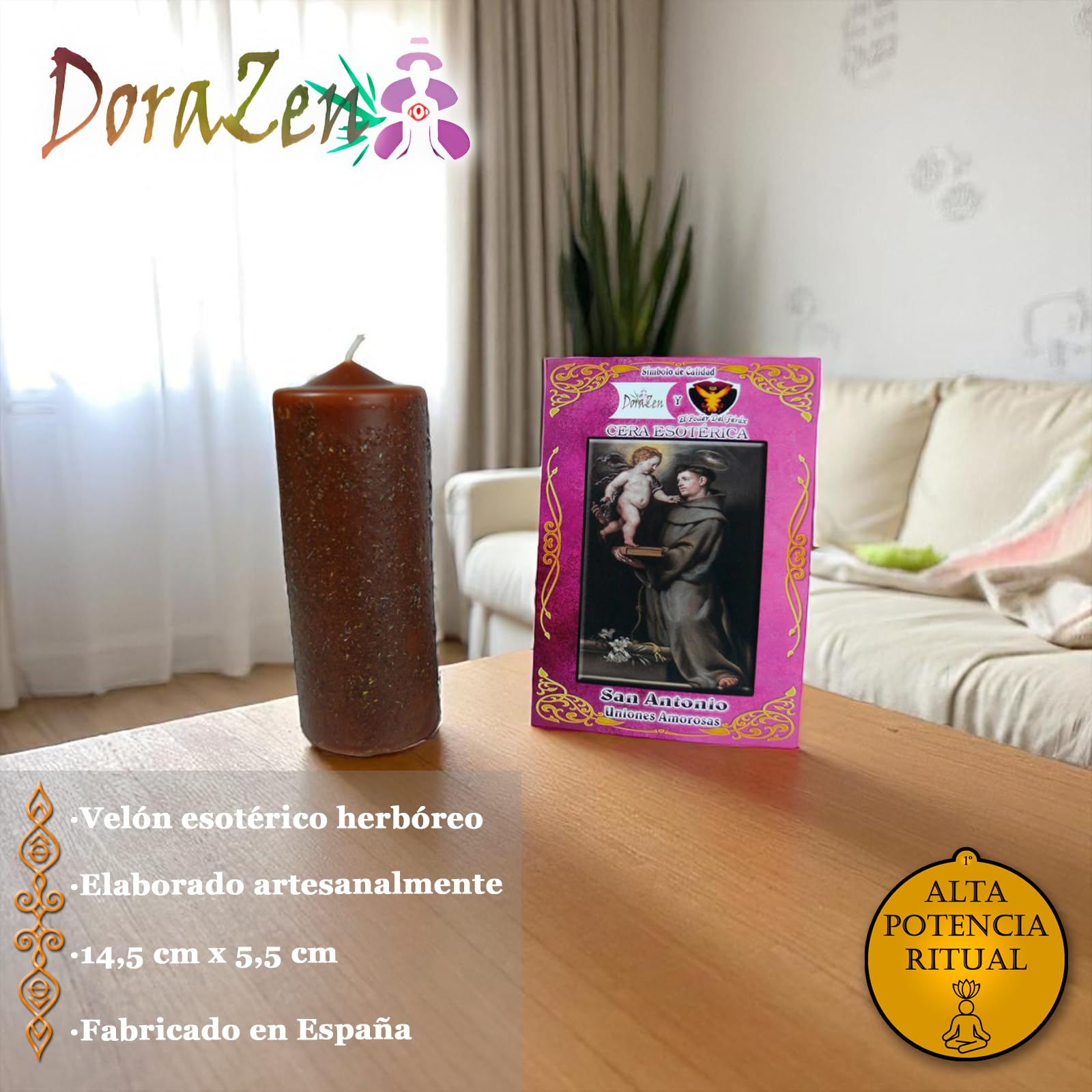 Velón herbóreo San Antonio de Padua - Ritual para uniones amorosas