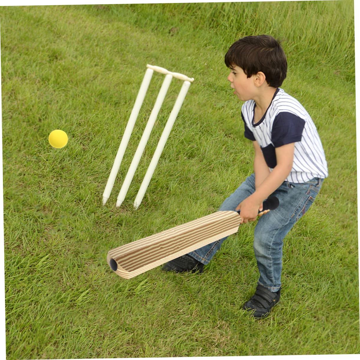 Toyvian Batte de Baseball en Plastique EVA 4Pcs Équipement d'Entraînement Sport Familial